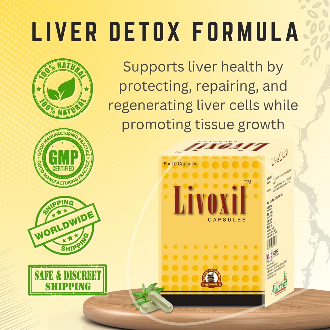 Ayurved Research Foundation Livoxil Liver Cleanse Detox & Repair Fatty Liver Formula - Natural Liver Health Support Supplement, 200 Capsules