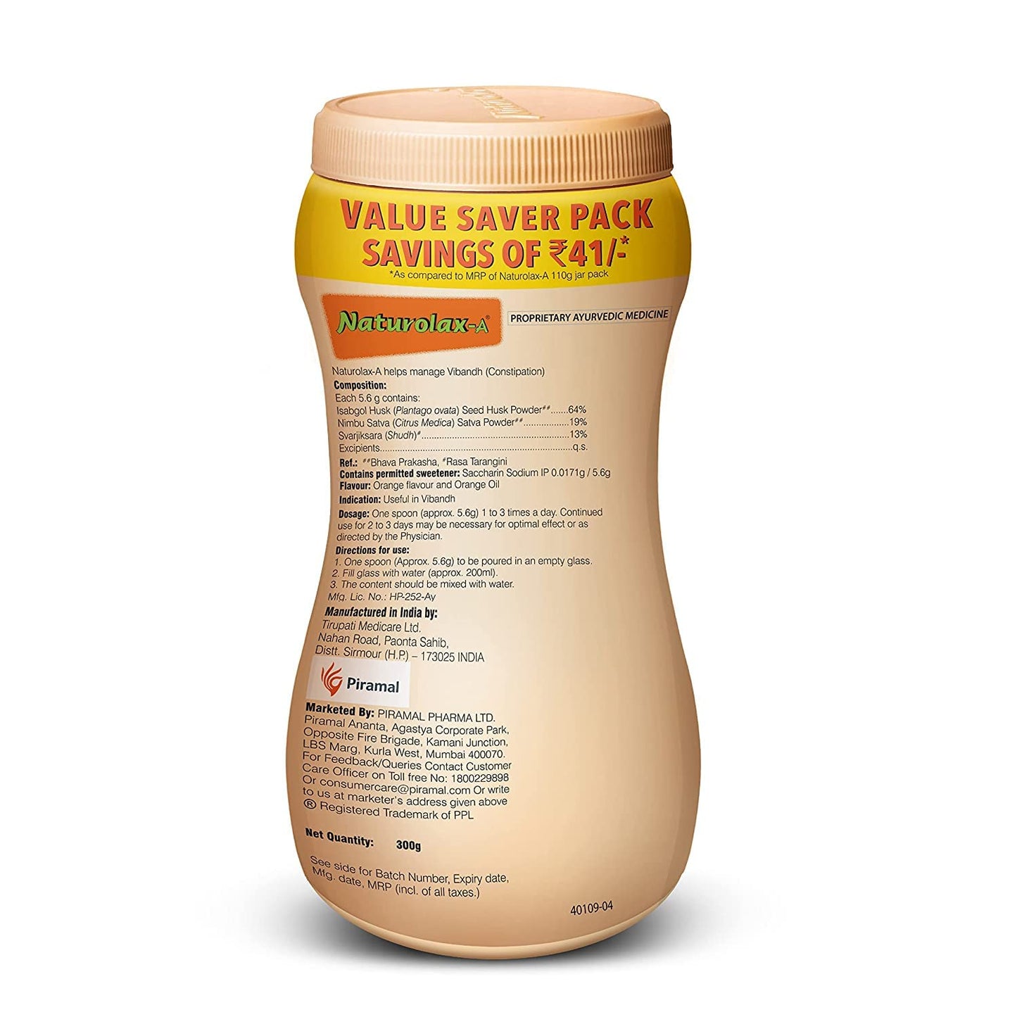 Naturix Naturolax-A Isabgol Husk Powder, 10.5822