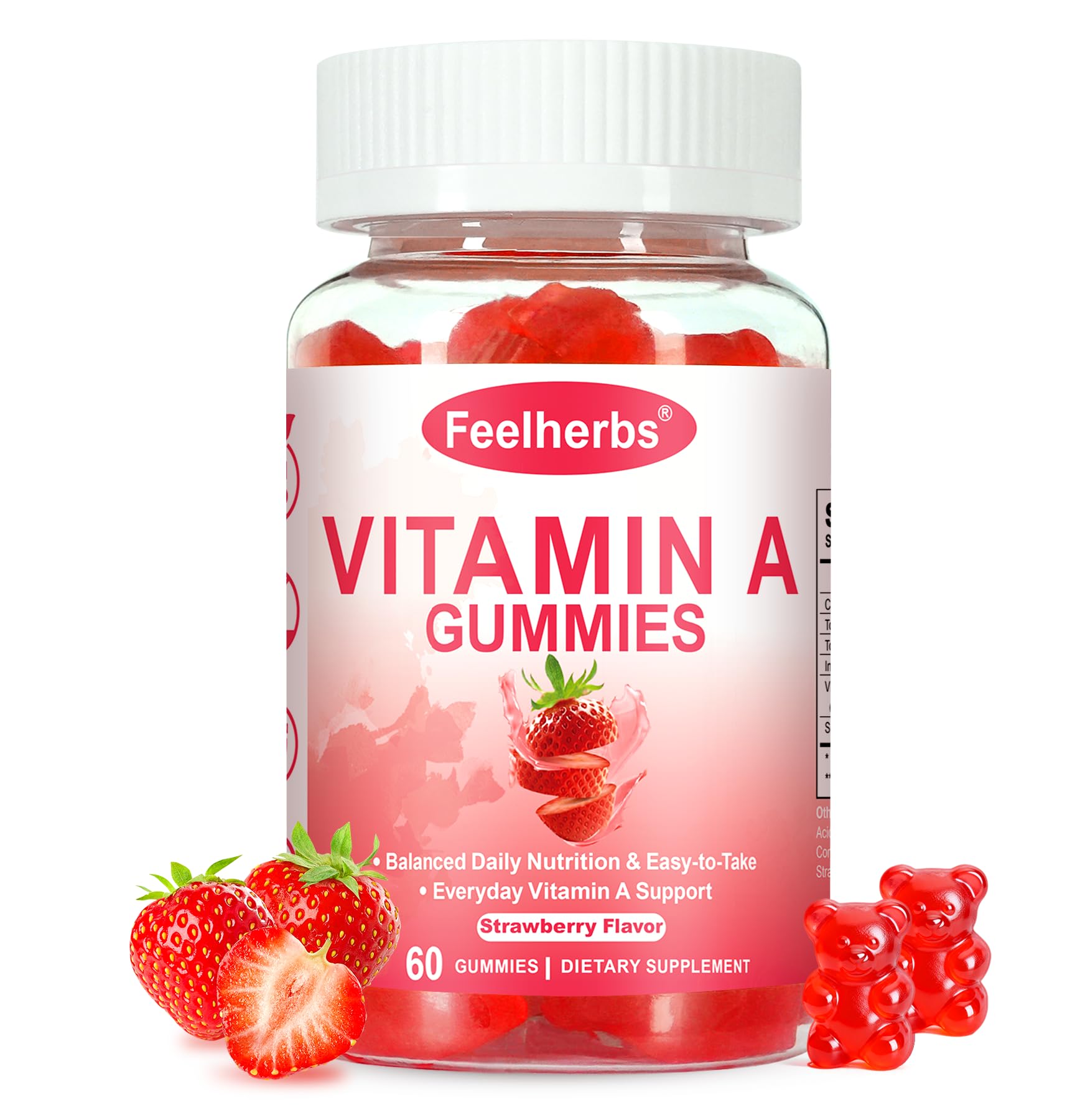 Feelherbs Vitamin A 25000 IU Gummies, 60 Count