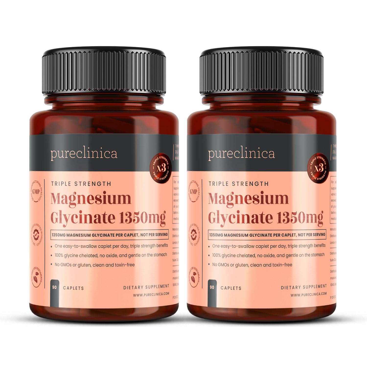 PureClinica Magnesium Glycinate 1350mg Tablets, 180 Count