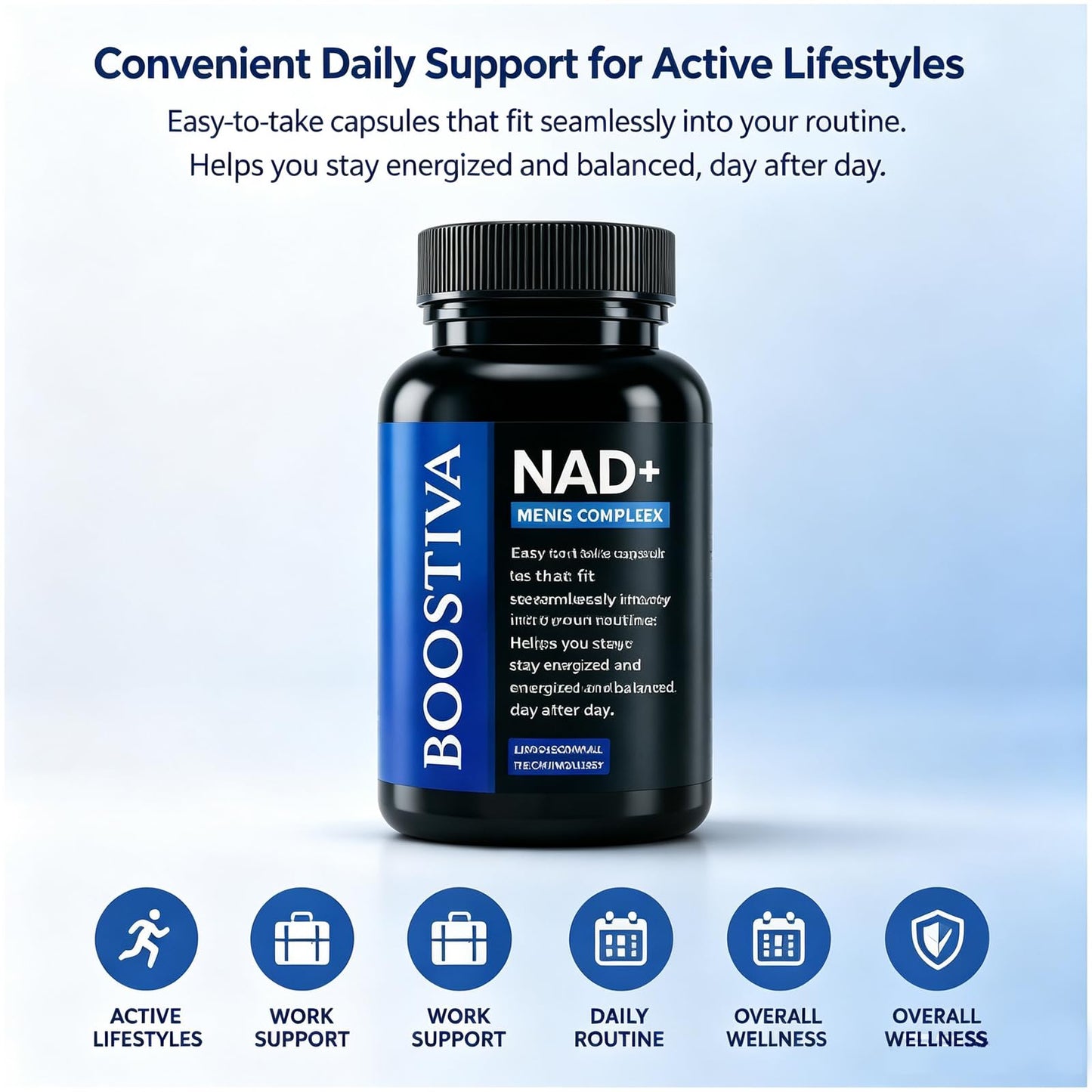 Metadermic Boostiva Liposomal NAD+ for Men, with Ceylon Cinnamon, Daily Wellness Support, Men 40+, Dietary Supplement, 1 Capsule