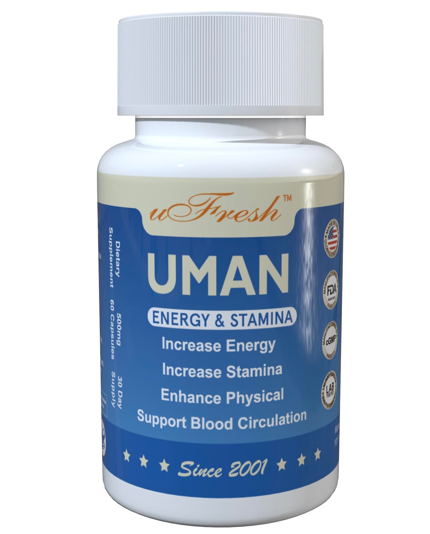 uFresh Uman Energy & Stamina Dietary Supplement 1 Capsule