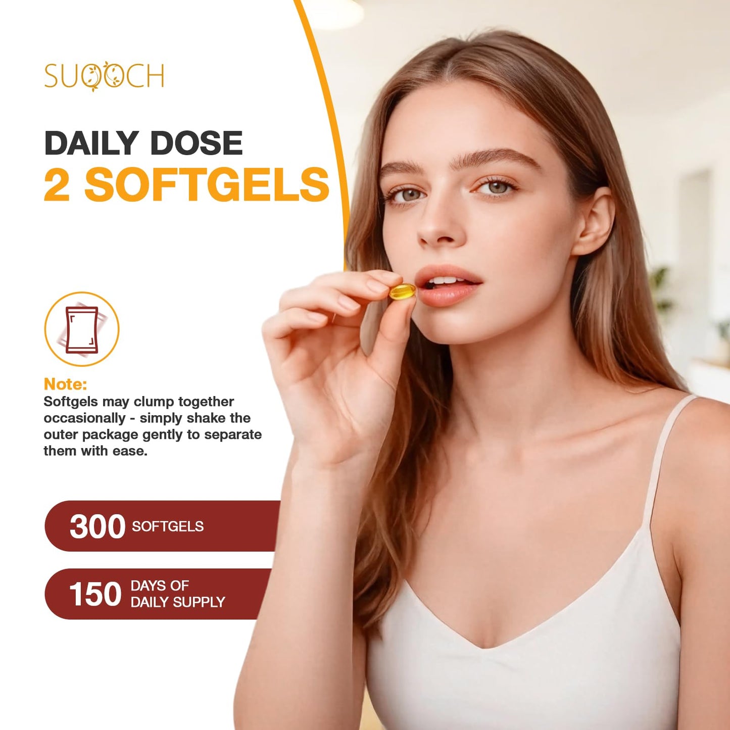 SUOOCH Odorless Aged Garlic Extract Softgels 300 Count