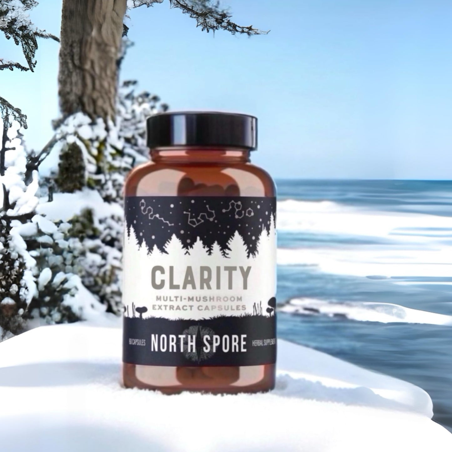 North Spore Organic Clarity High Potency Mushroom Capsules, 60 Count