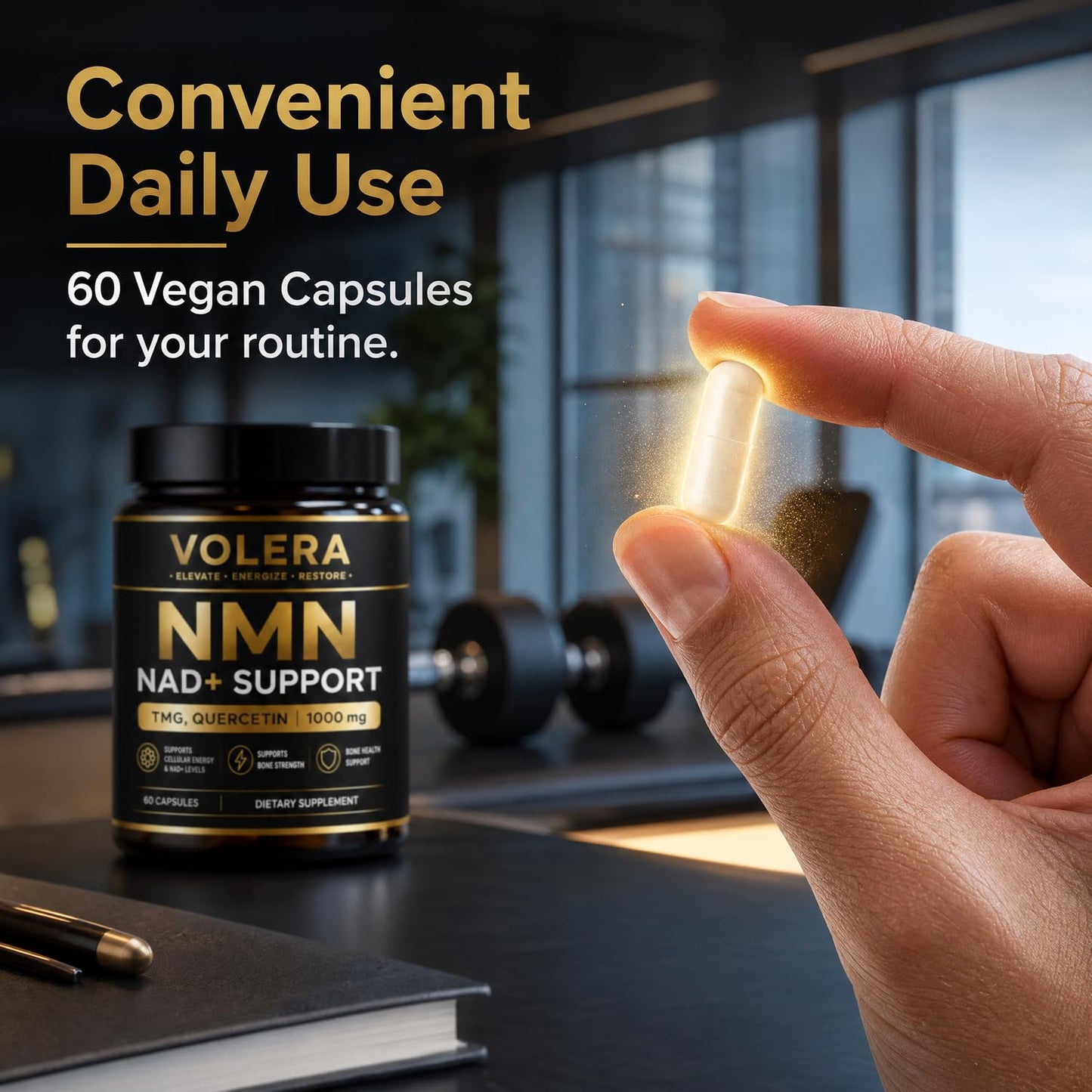 Zurith Volera NMN Bone Complex with TMG & Quercetin, 4-in-1 Cellular Energy Support Formula, 60 Capsules