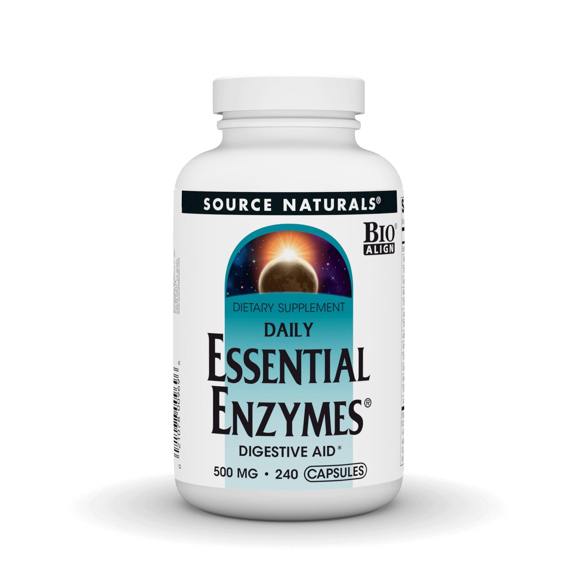 Source Naturals Essential Enzymes Digestive Aid 500mg Capsule, 240 Capsules