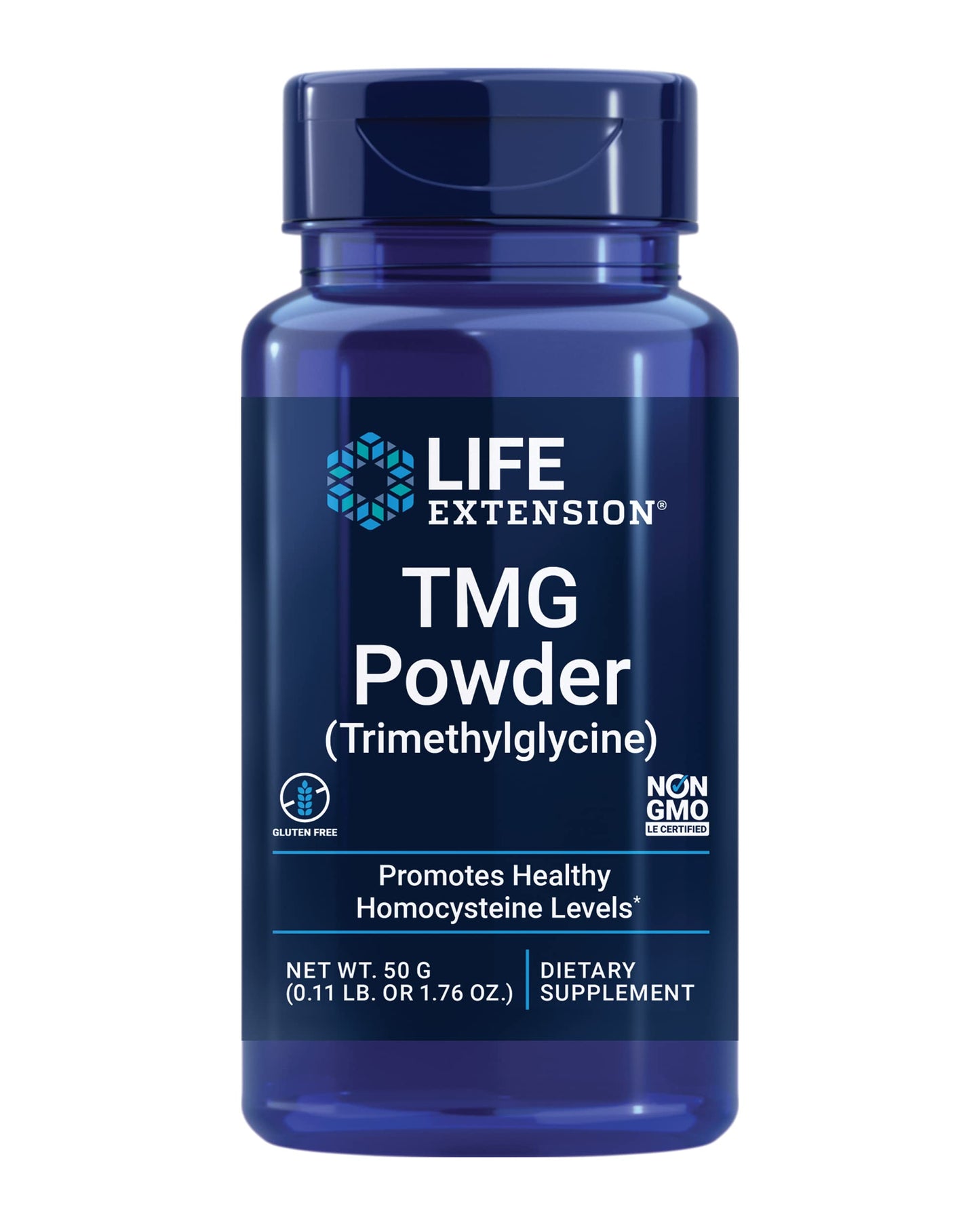 Life Extension TMG Powder – Trimethylglycine – Helps Maintain Normal Homocysteine Levels, Heart Health – Gluten-Free, Non-GMO, Vegetarian – 50 g