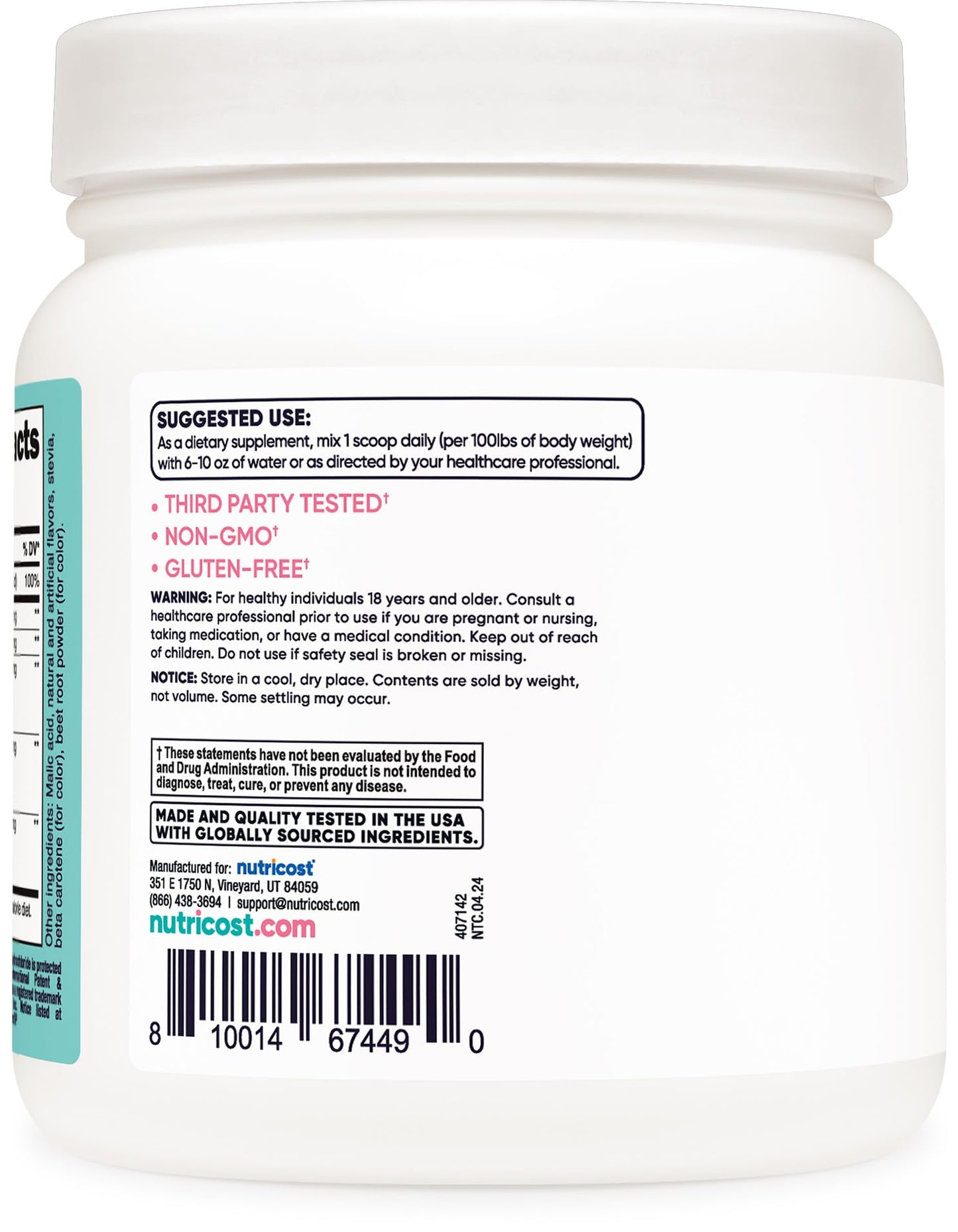 Nutricost Creatine Monohydrate Powder 18.3
