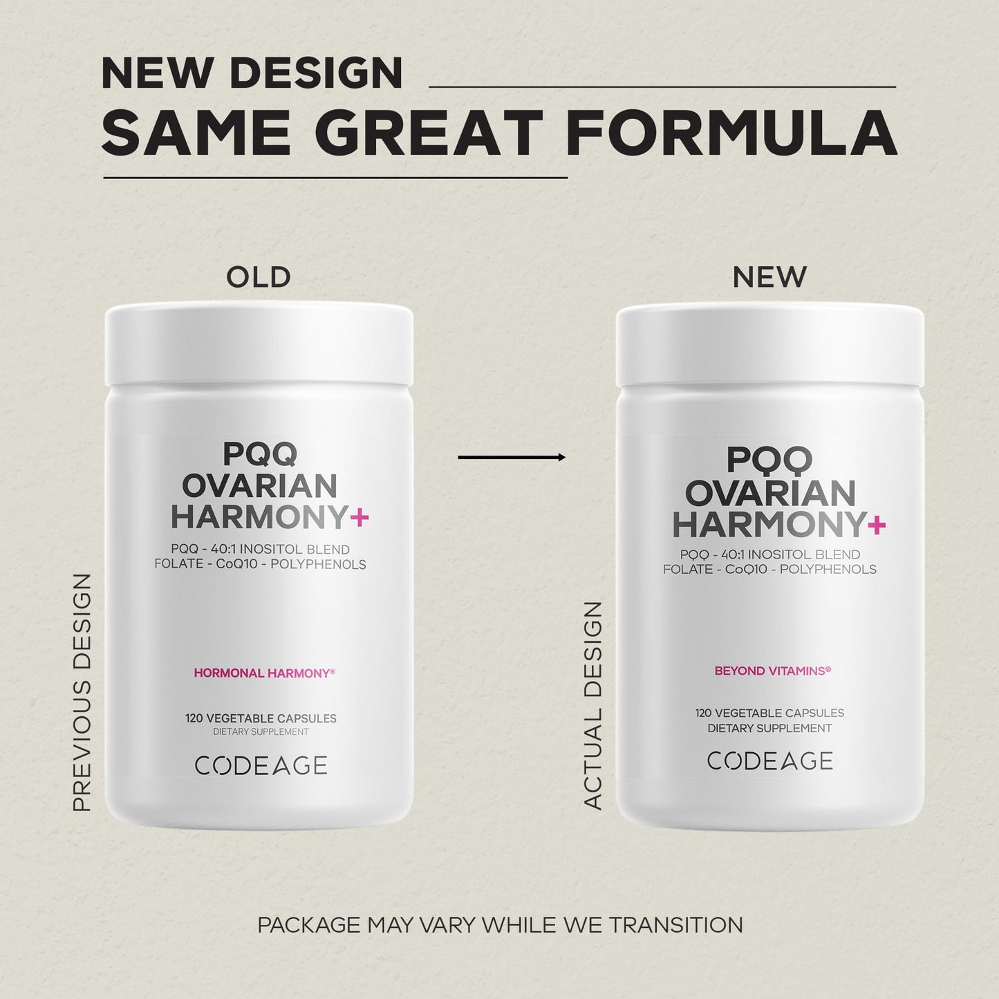 Codeage PQQ Ovarian Harmony+ Supplement Capsule 120 Capsules