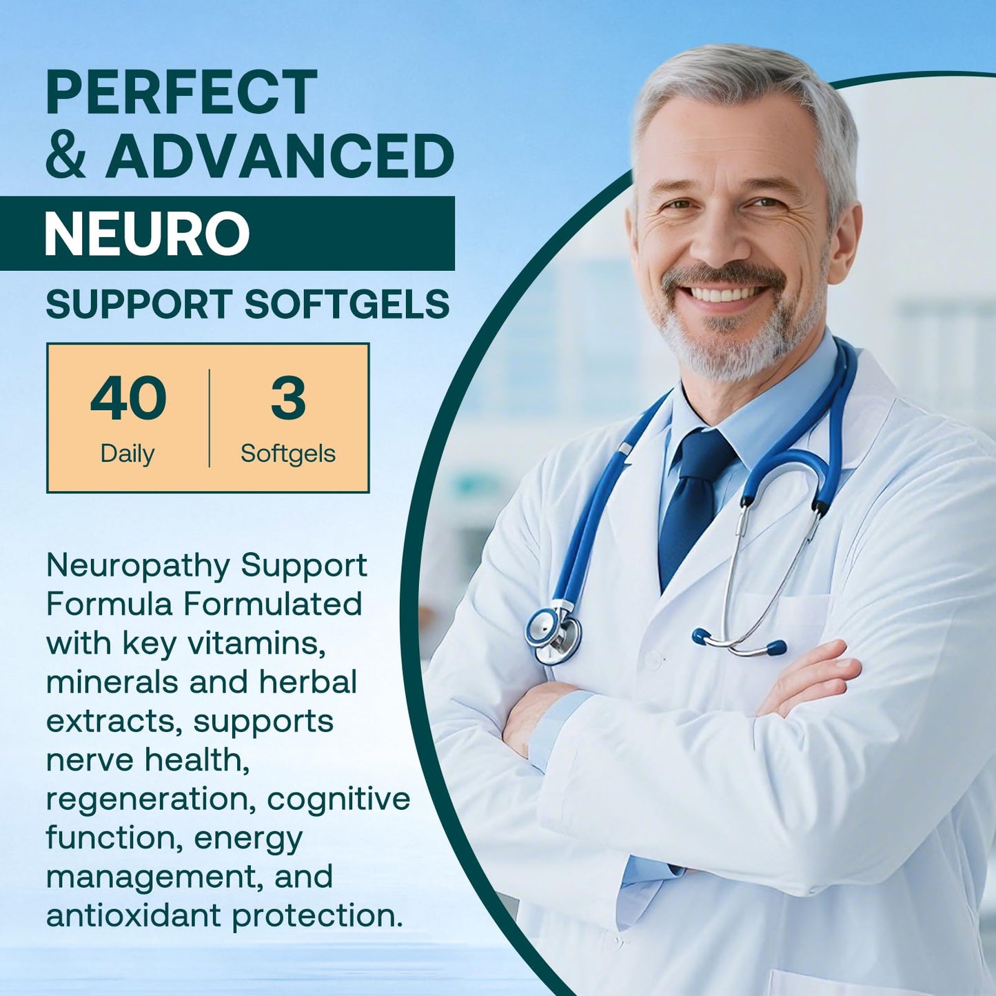 CFILIHTC Neuropathy Supplements Alpha Lipoic Acid with R-Alpha Lipoic Acid, Benfotiamine, NAC & B-Complex for Nerve Health, Antioxidant & Cellular Energy - Vegan Capsules 240