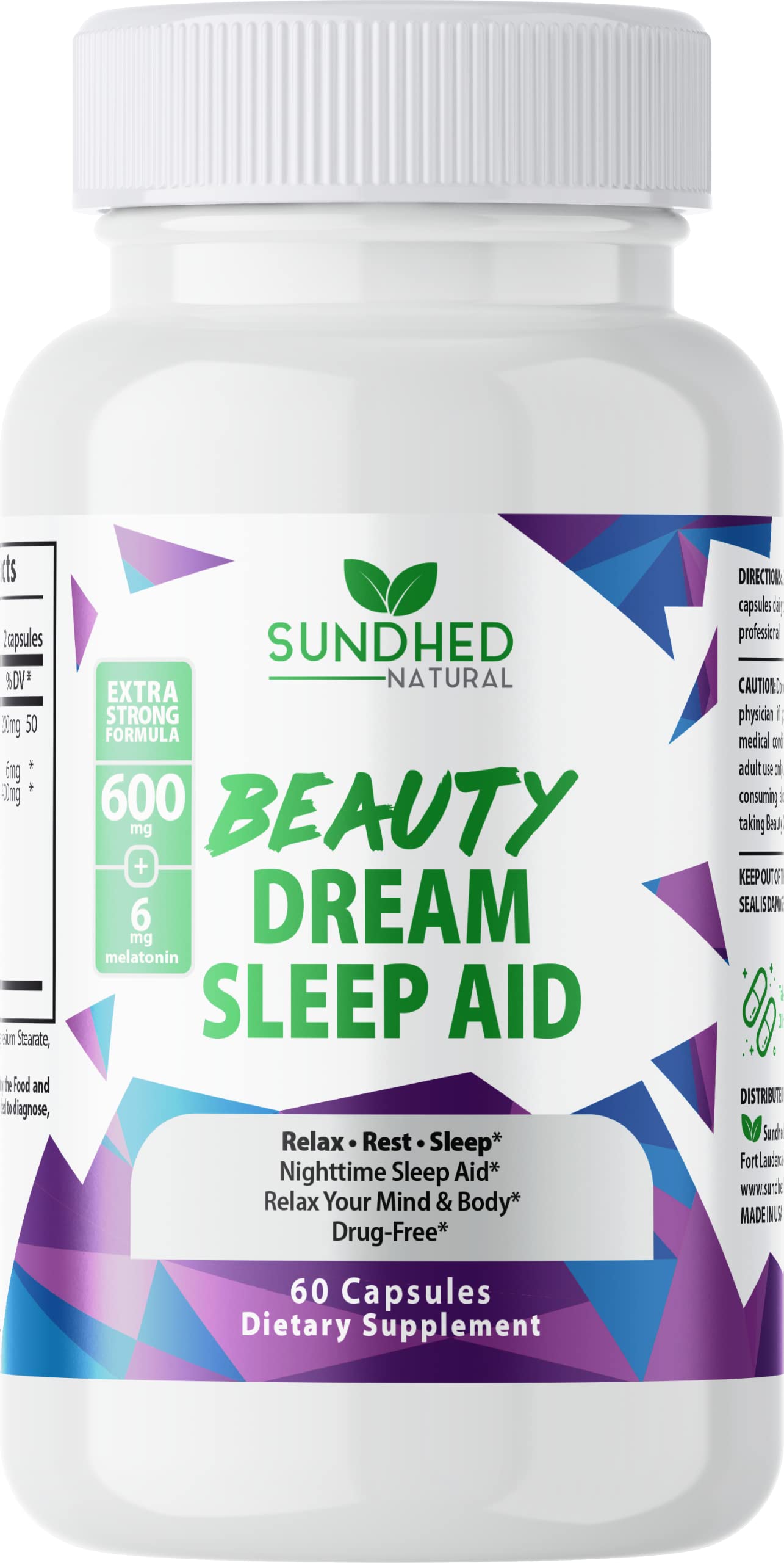 Sundhed Natural Sleep Aid Beauty Dream Sleep Aid Capsules 60 Count