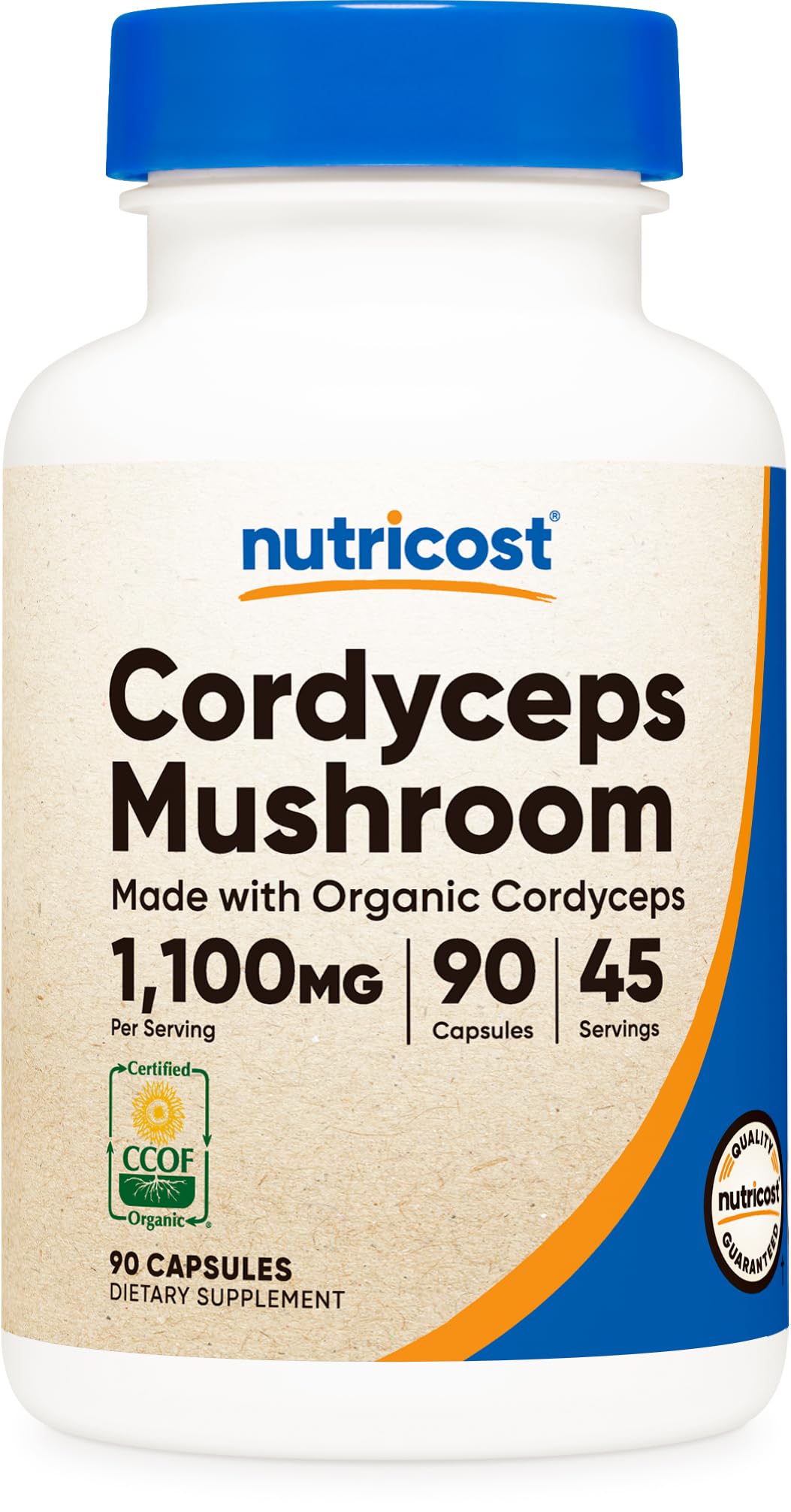 Nutricost Cordyceps Mushroom (1100mg) Capsules 90 Count