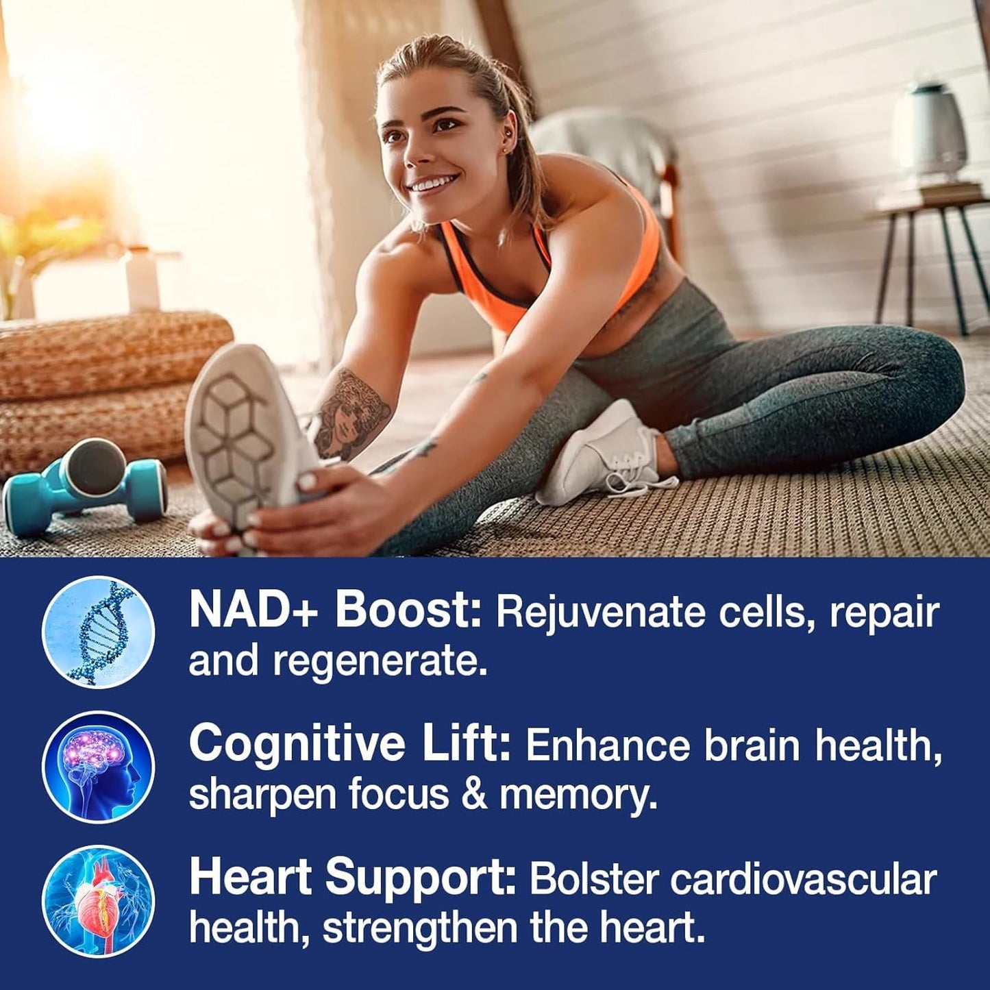 MSLOTAL NAD+ Nicotinamide Riboside Resveratrol NAD Supplement 1000mg Pure Organic Capsules 80 Count