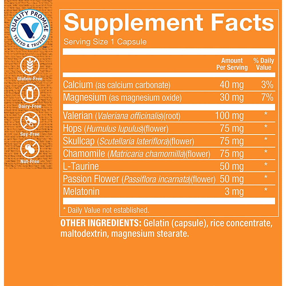 The Vitamin Shoppe Melatonin Sleep Support, Restful Sleep & Healthy Sleep Cycle, Natural Sleep Aid Capsules 240