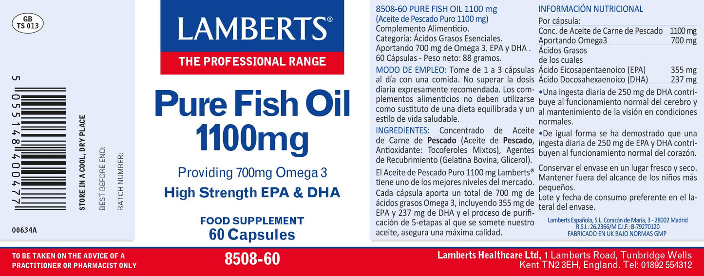 Lamberts Pure Fish Oil Capsules, 60 Count