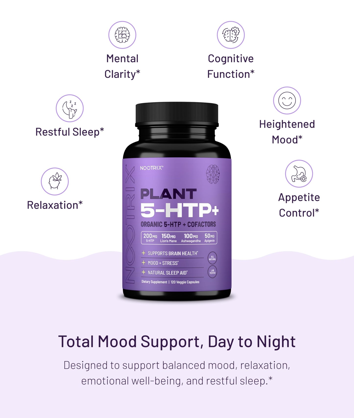 Nootrix Organic Plant 5 HTP+ Supplement Capsules 240