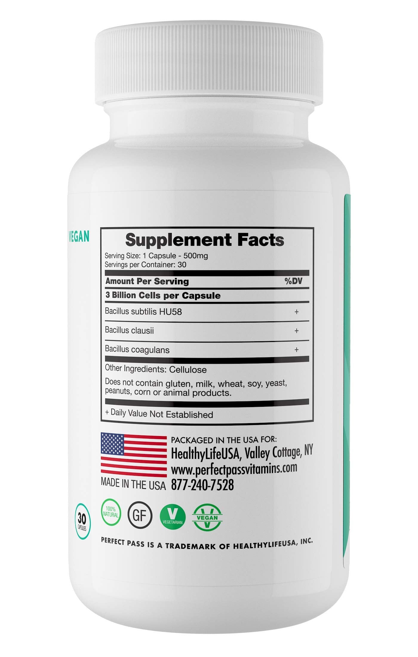 PERFECT PASS Probiotic Capsules 30
