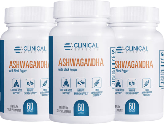 Clinical Effects Ashwagandha with Black Pepper for Stamina and Calm Capsules 180 Count