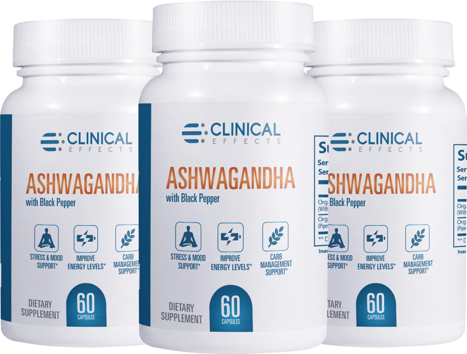 Clinical Effects Ashwagandha with Black Pepper for Stamina and Calm Capsules 180