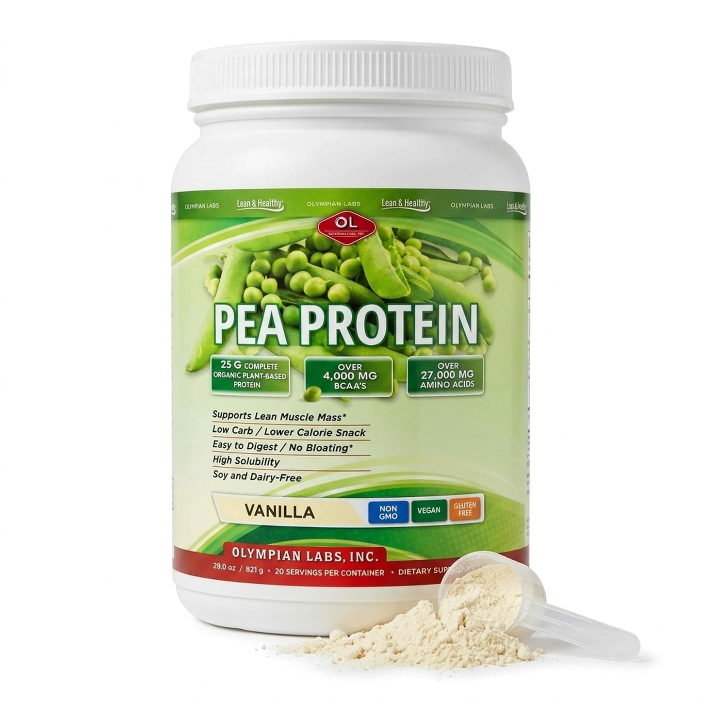 Olympian Labs Plant Based Vanilla Pea Protein Powder, 1.62 lb