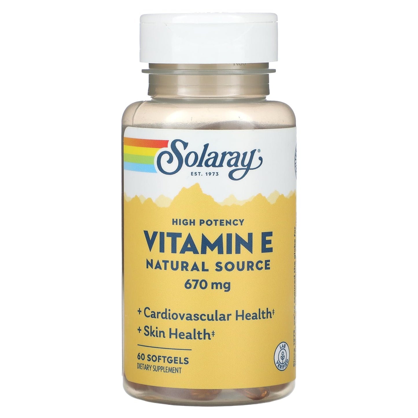 Solaray Vitamin E 1000 IU Softgels, 60 Count