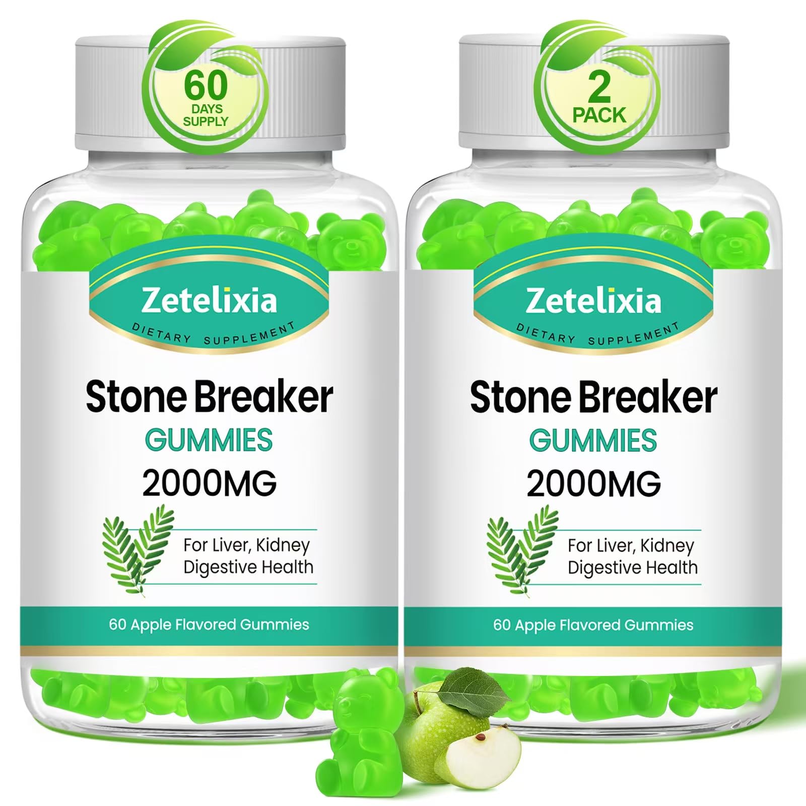 Zetelixia Chanca Piedra Stone Breaker Gummies, 120 Gummies