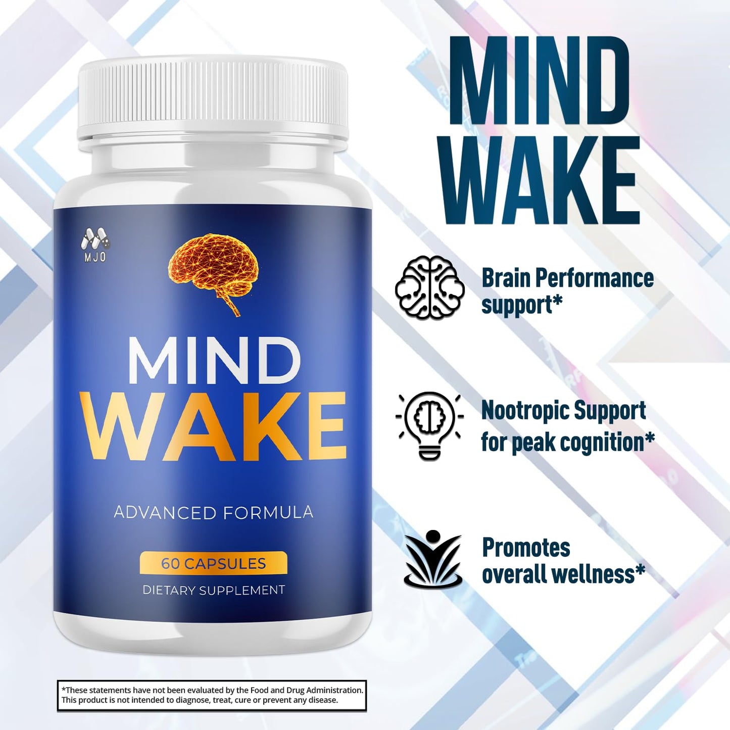 MJO Mind Wake Capsules 120 Capsules
