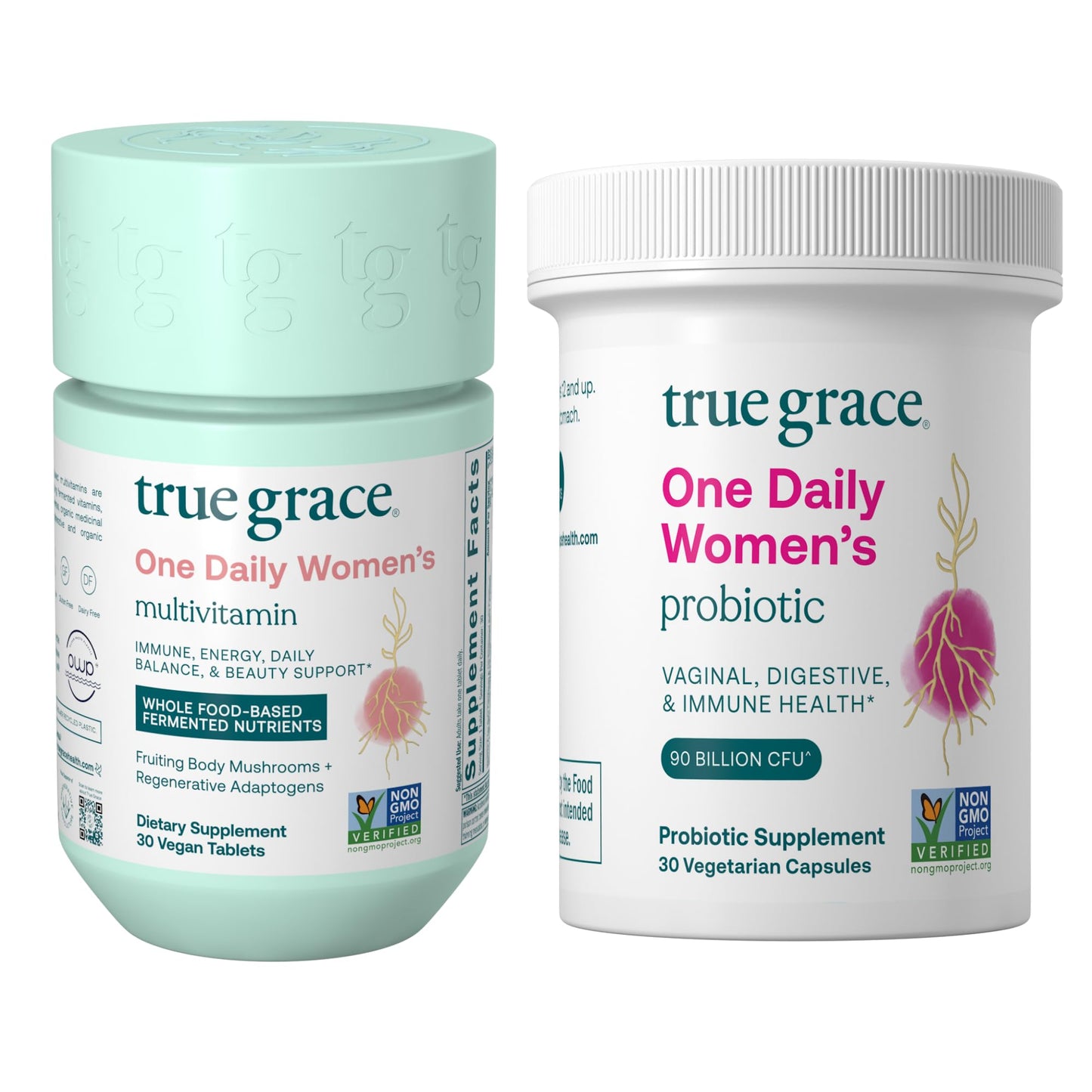 True Grace One Daily Women’s Multivitamin Tablets & One Daily Women’s Probiotic Capsules - 2-Count Bundle