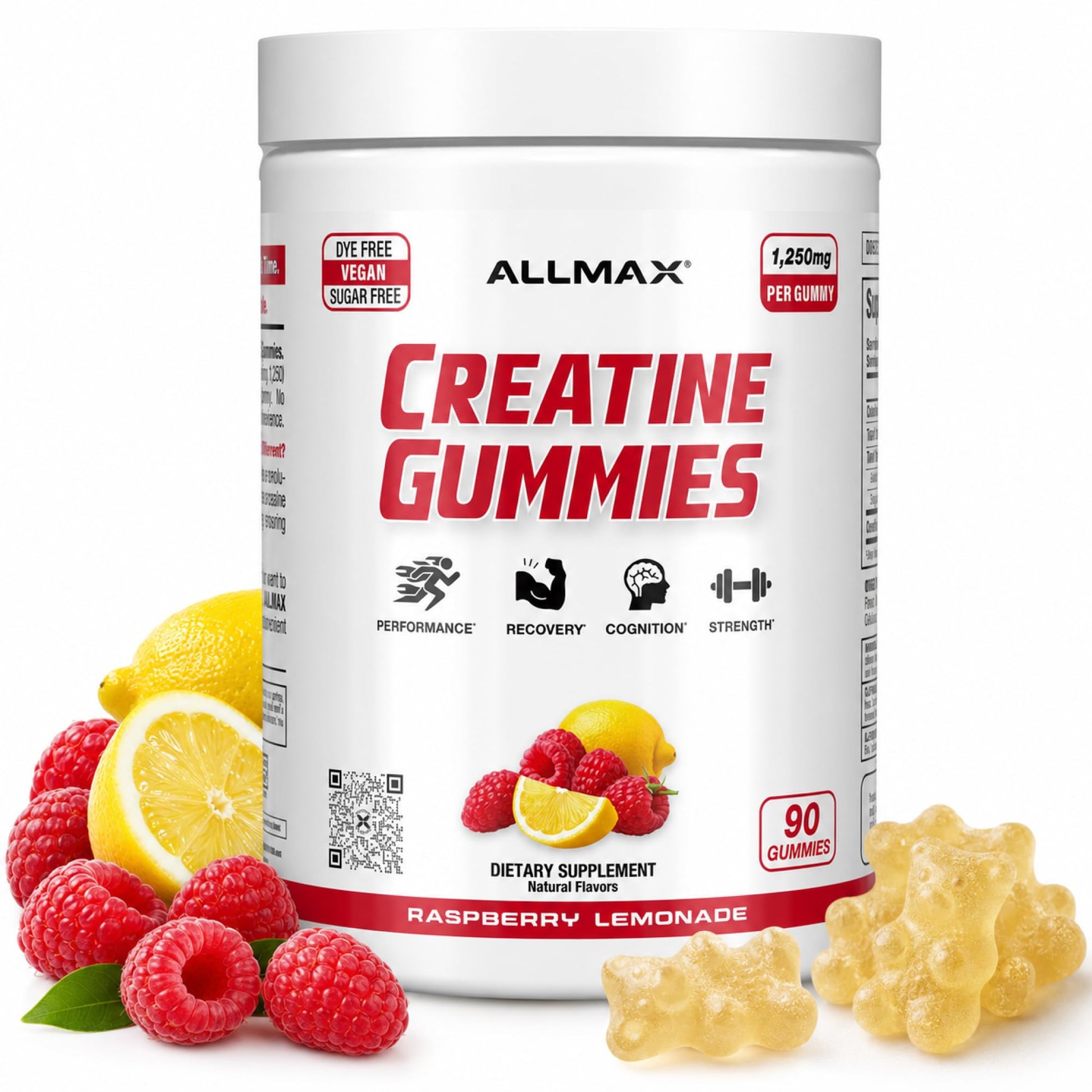 ALLMAX Creatine Gummies Raspberry Lemonade, 90 Count