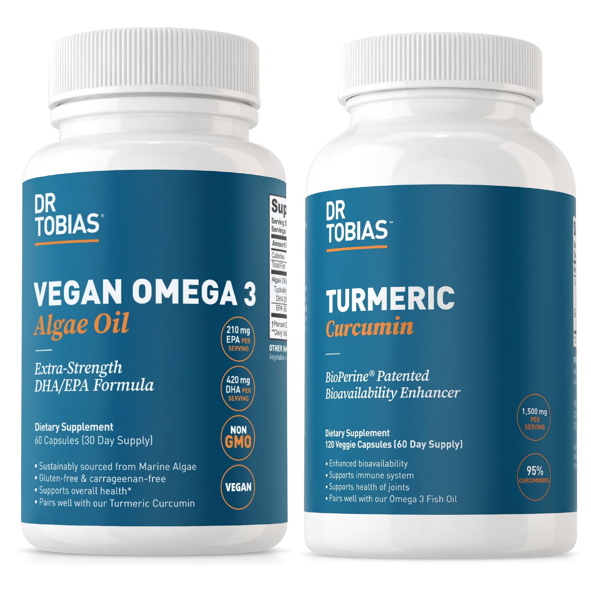 Dr. Tobias Omega 3 Algae Oil Turmeric Curcumin Powder