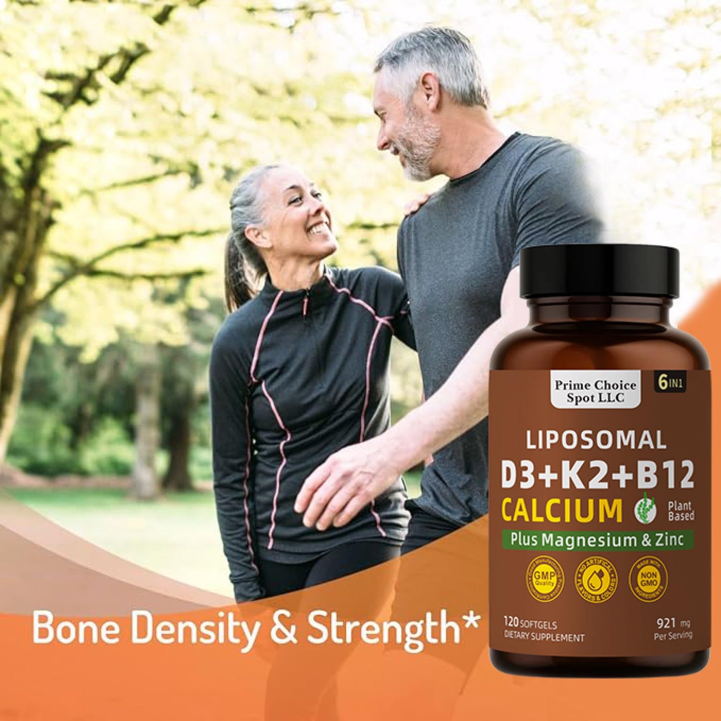 Prime Choice Spot LLC Vitamin D3 K2 B12 with Calcium Magnesium Zinc 5000 IU Softgels 120