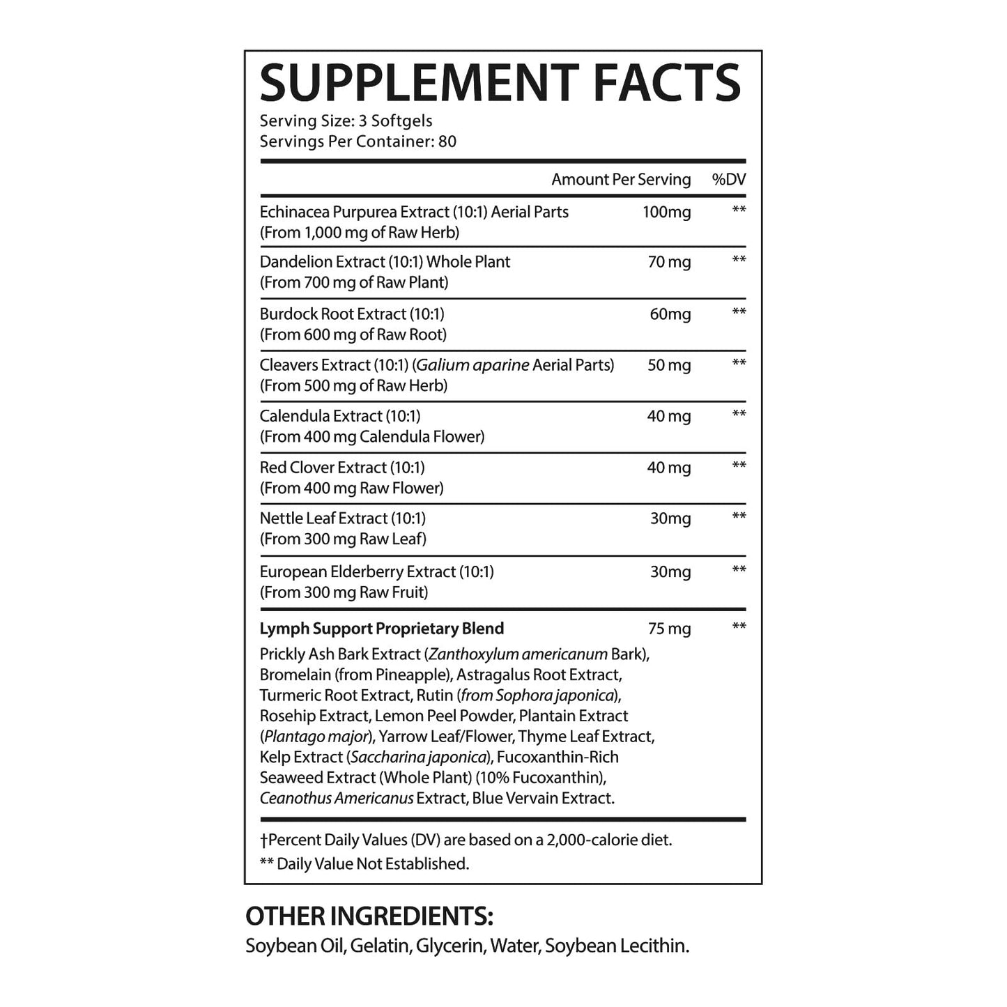shwdppmy Lymphatic Drainage Supplements Softgel 300 Count