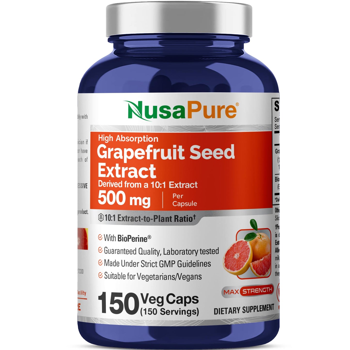 NusaPure Grapefruit Extract Capsule, 150 Count