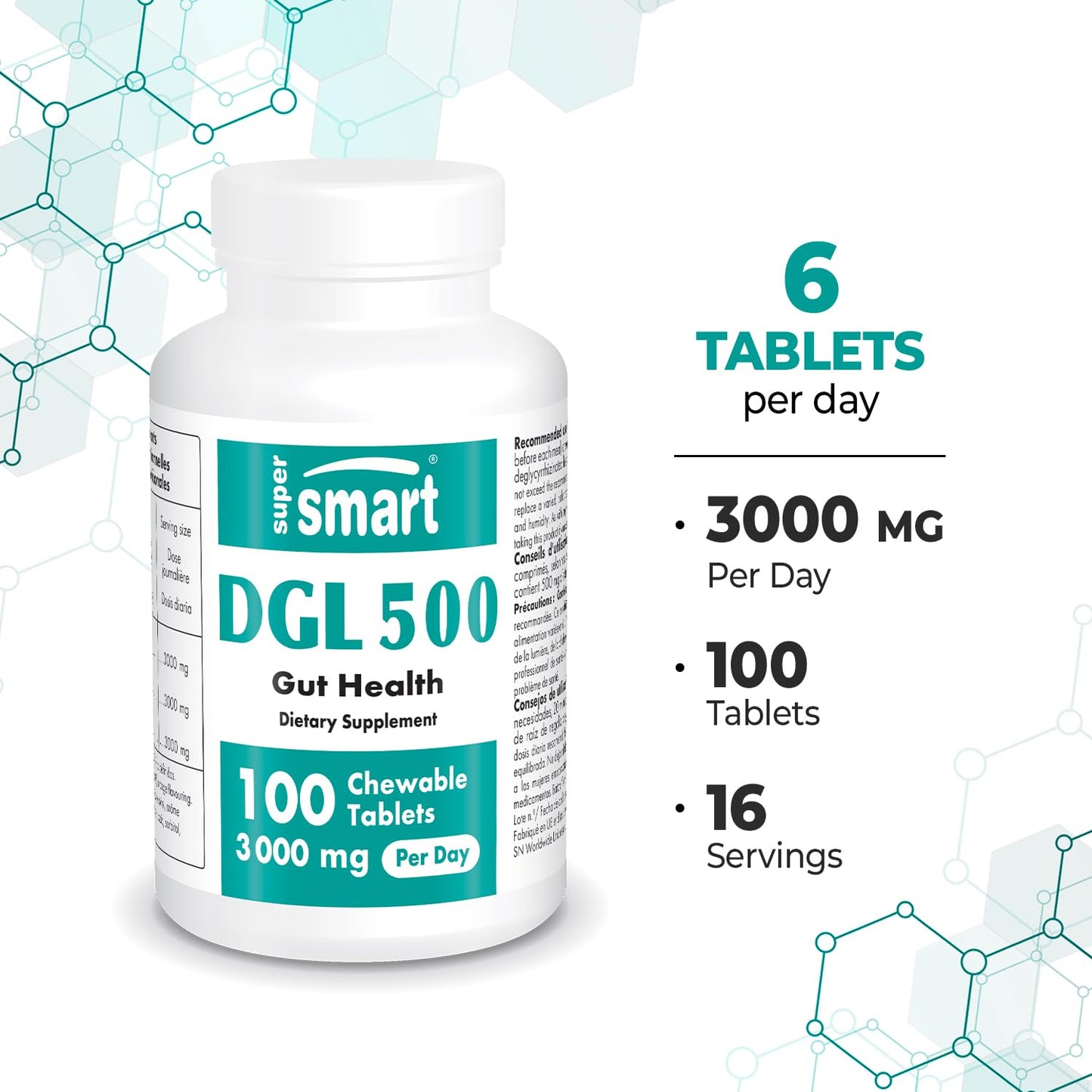 Supersmart DGL 3000 mg Tablet, 100 Count