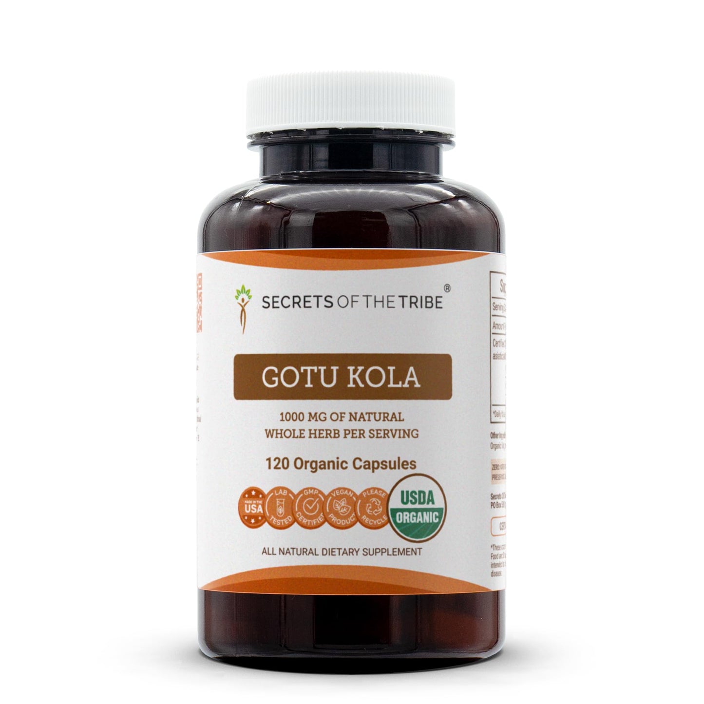Secrets of the Tribe Gotu Kola Capsules 120 Count