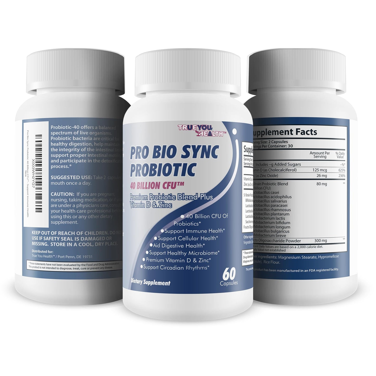 True You Health Pro Bio Sync Probiotic 40 Billion CFU Capsule 60 Capsules