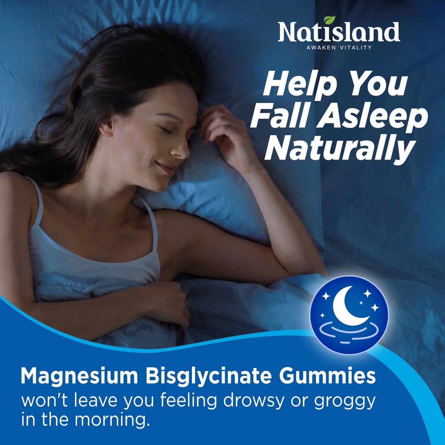 NATISLAND Magnesium Bisglycinate Gummies 60 Count