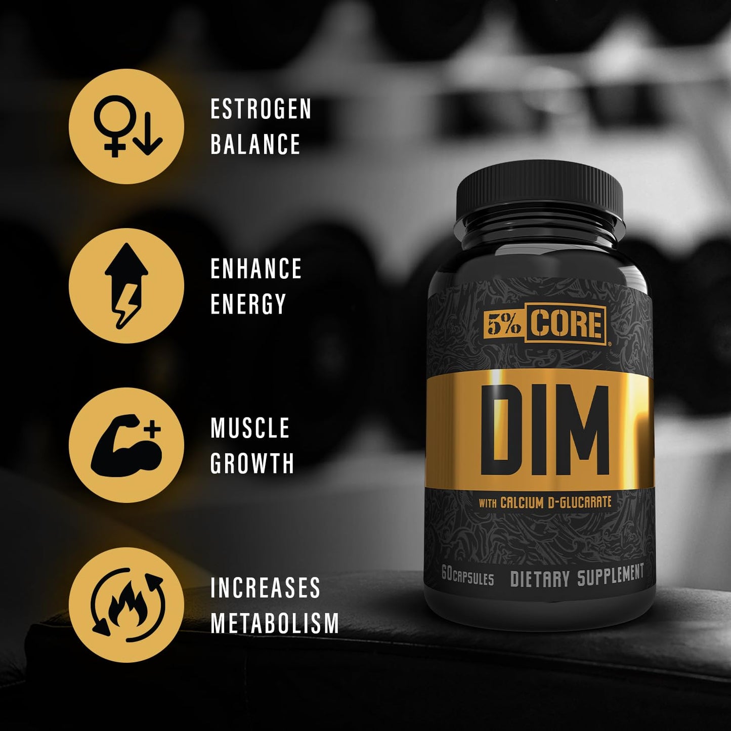 5% Nutrition Core DIM Supplement Capsules, 60 Capsules