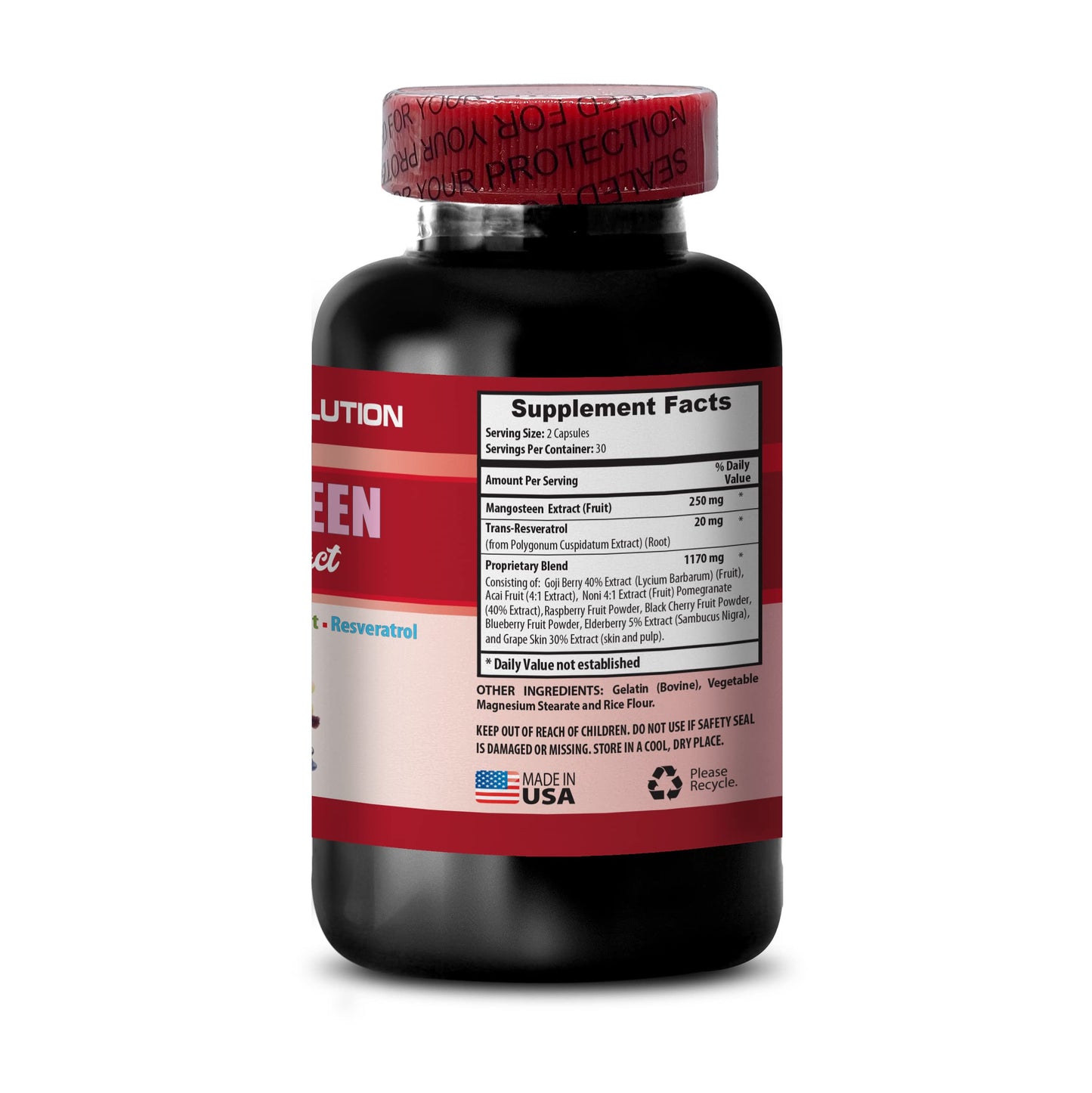 Health Solution Prime Mangosteen Fruit Extract Capsules 60 Count