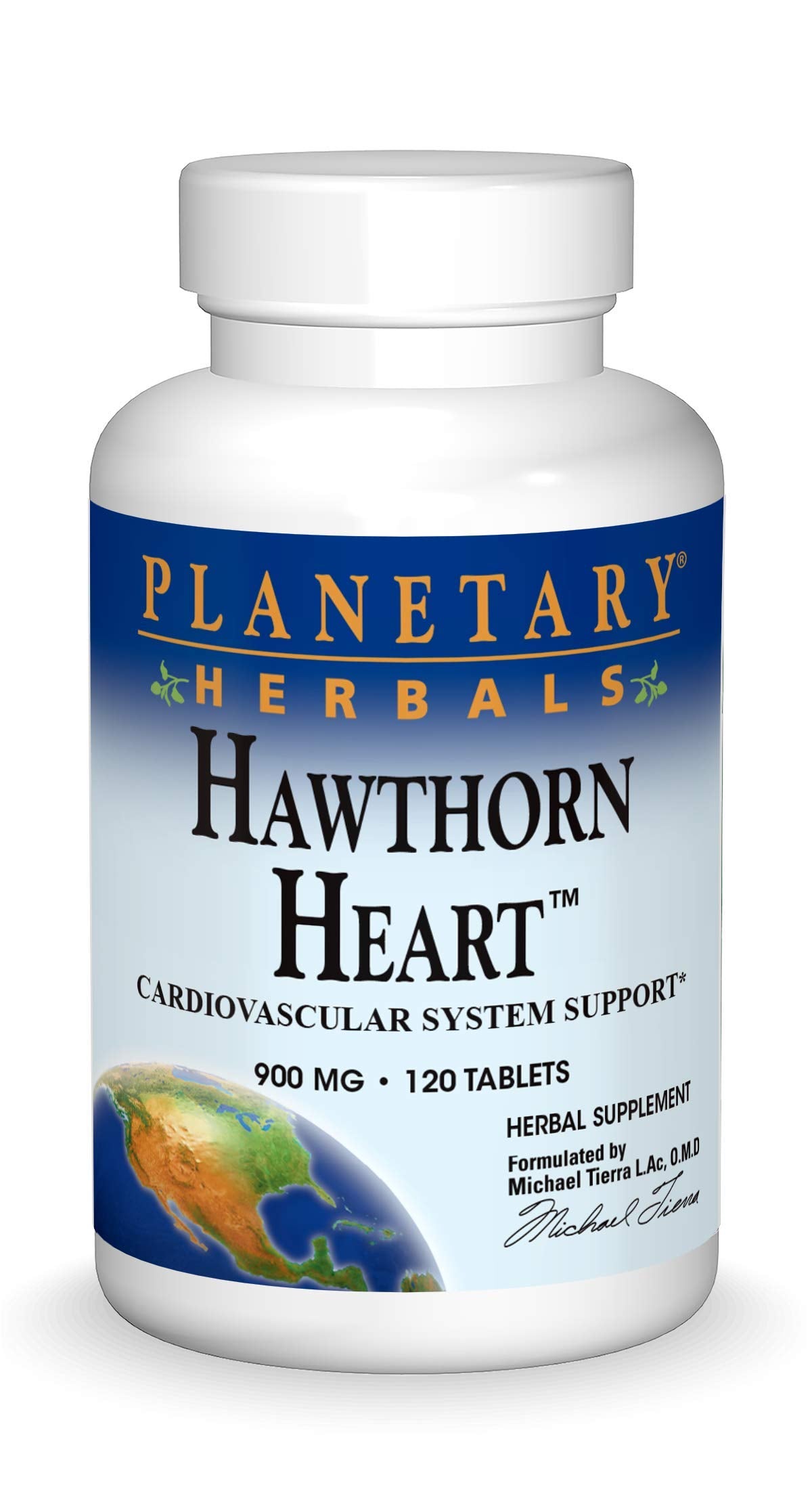 Planetary Herbals Hawthorn Heart, Cardiovascular System Support 900mg, 120 Tablets
