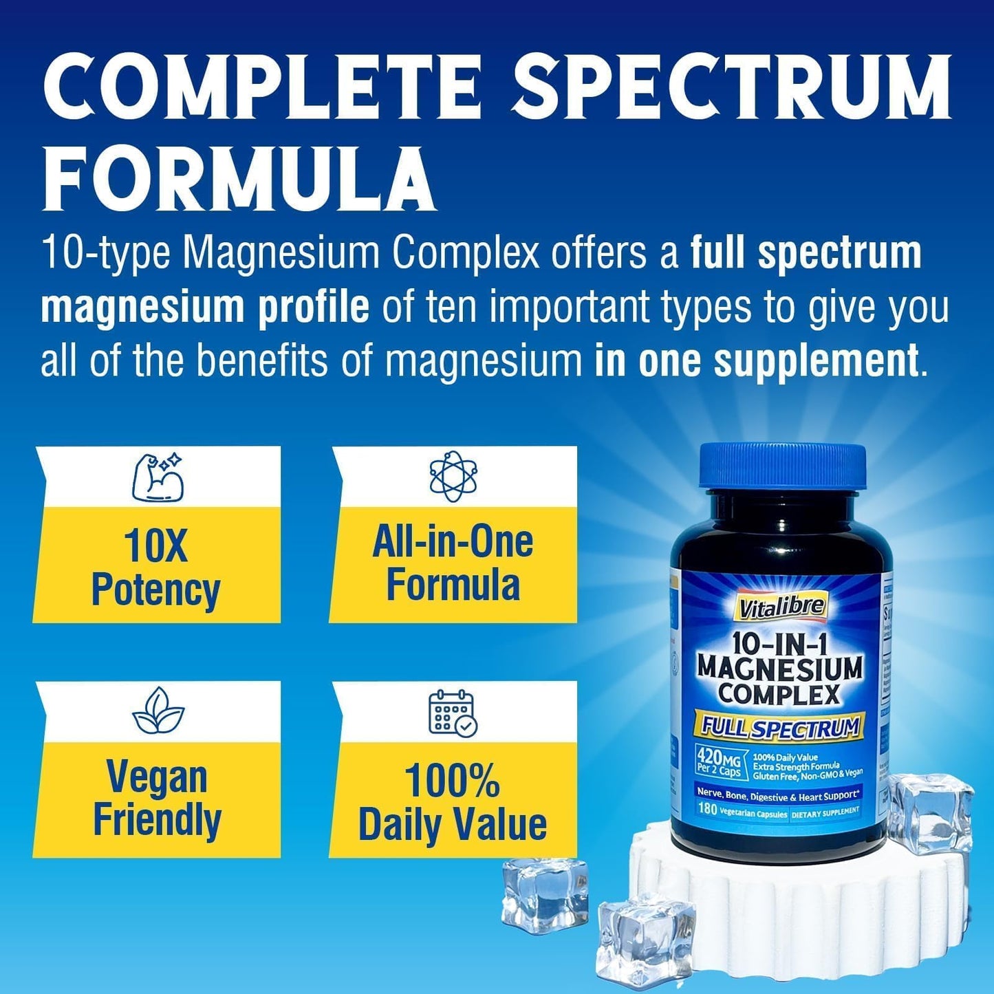 Vitalibre 10 in 1 Magnesium Complex 180 Capsules