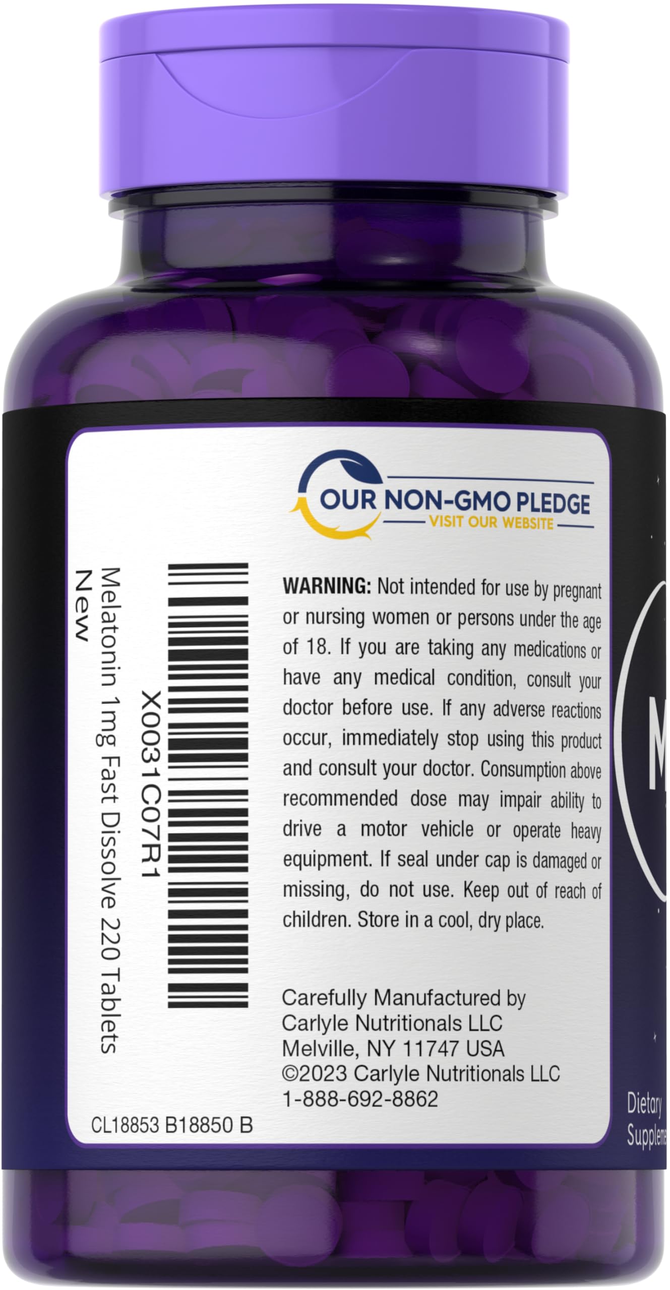Carlyle Melatonin 1 mg Fast Dissolve Tablets, 220 Count