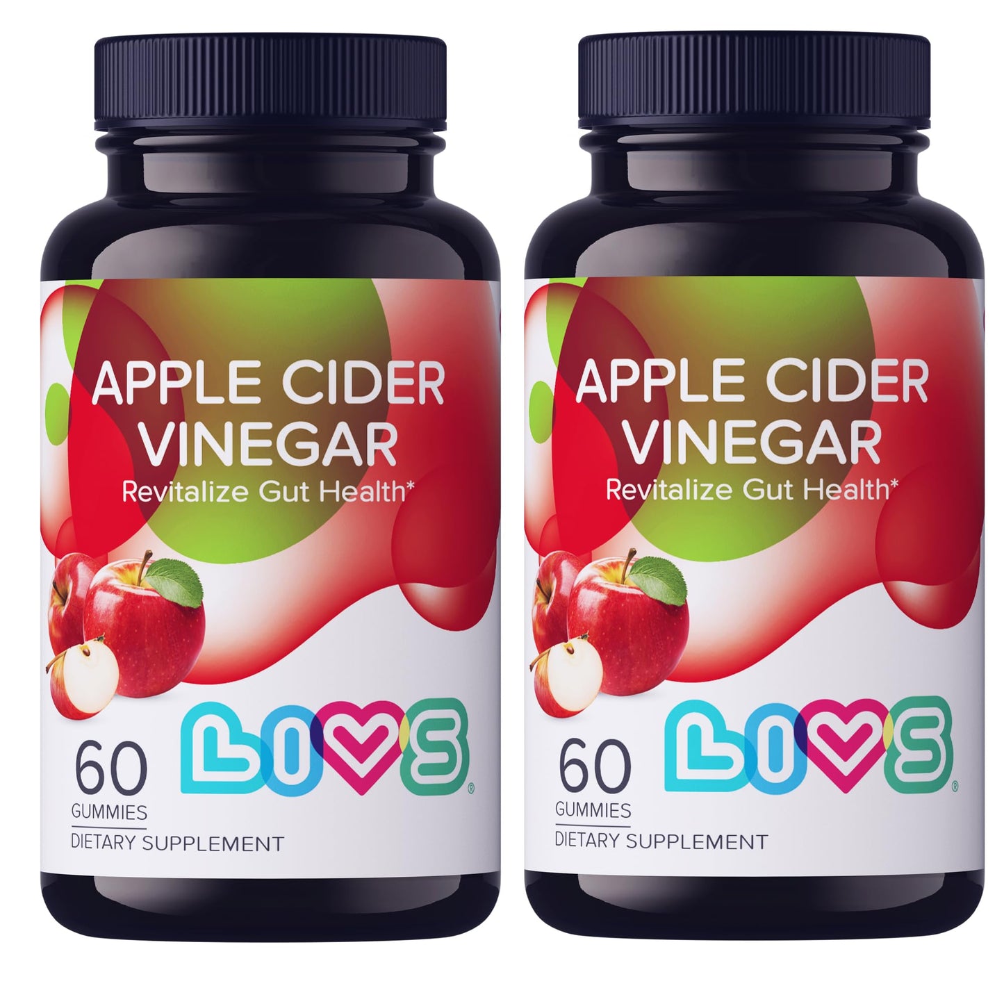 LIVS Apple Cider Vinegar Gummies Pack of 2, 120ct