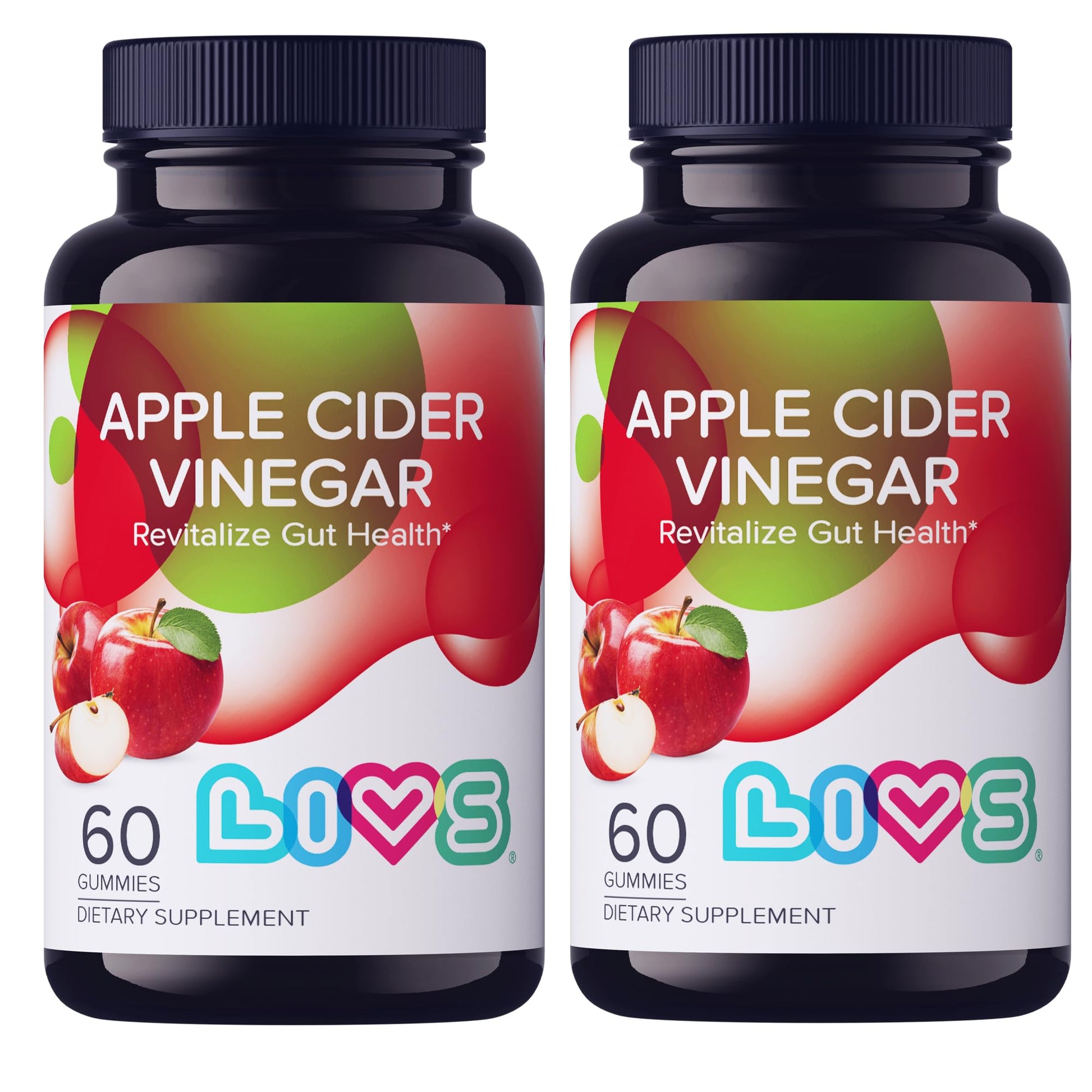 LIVS Apple Cider Vinegar Gummies Pack of 2, 120ct