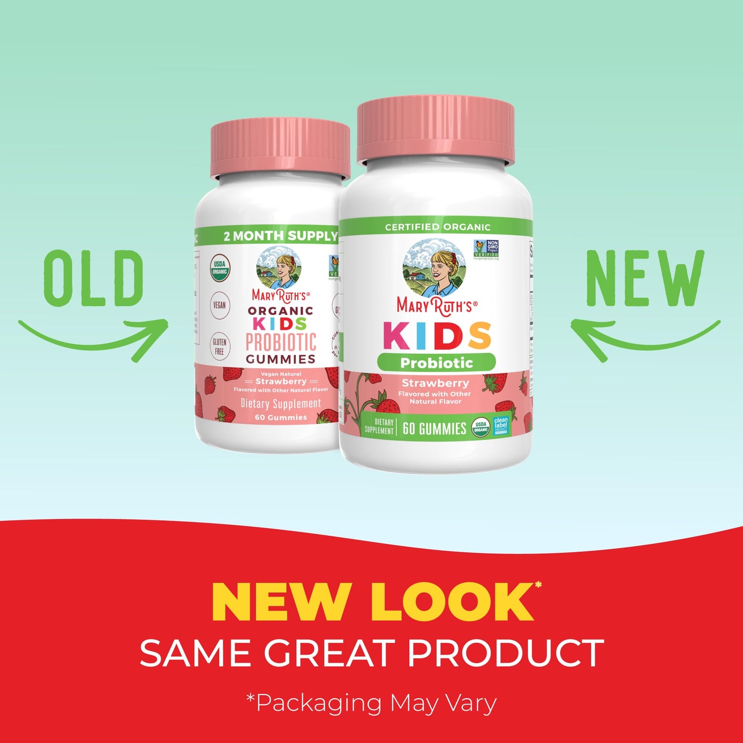 MARYRUTH'S Kids Probiotics for Digestive Health Gummy 60 Count