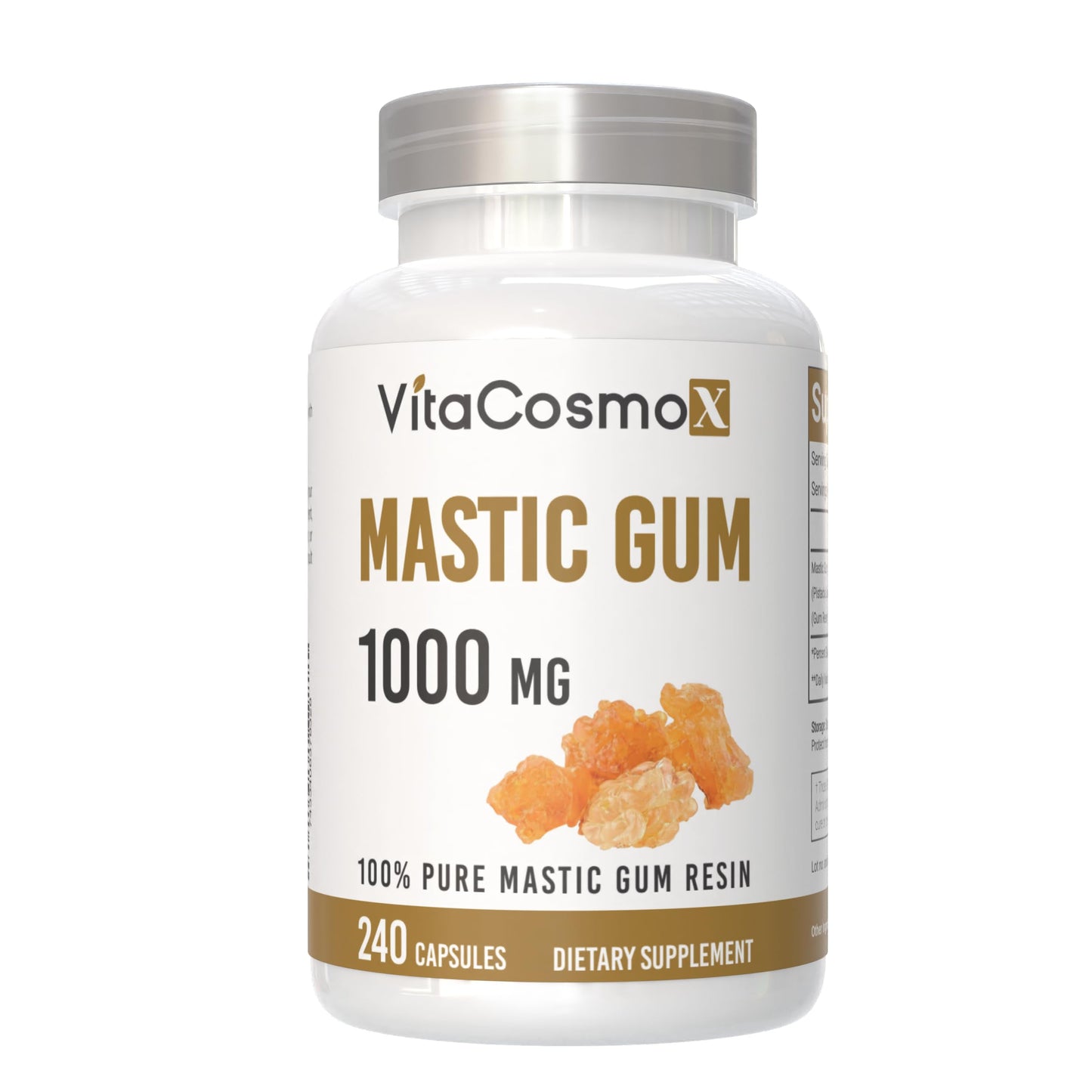 VitaCosmoX Mastic Gum Capsules, 1000 mg, 240 Count