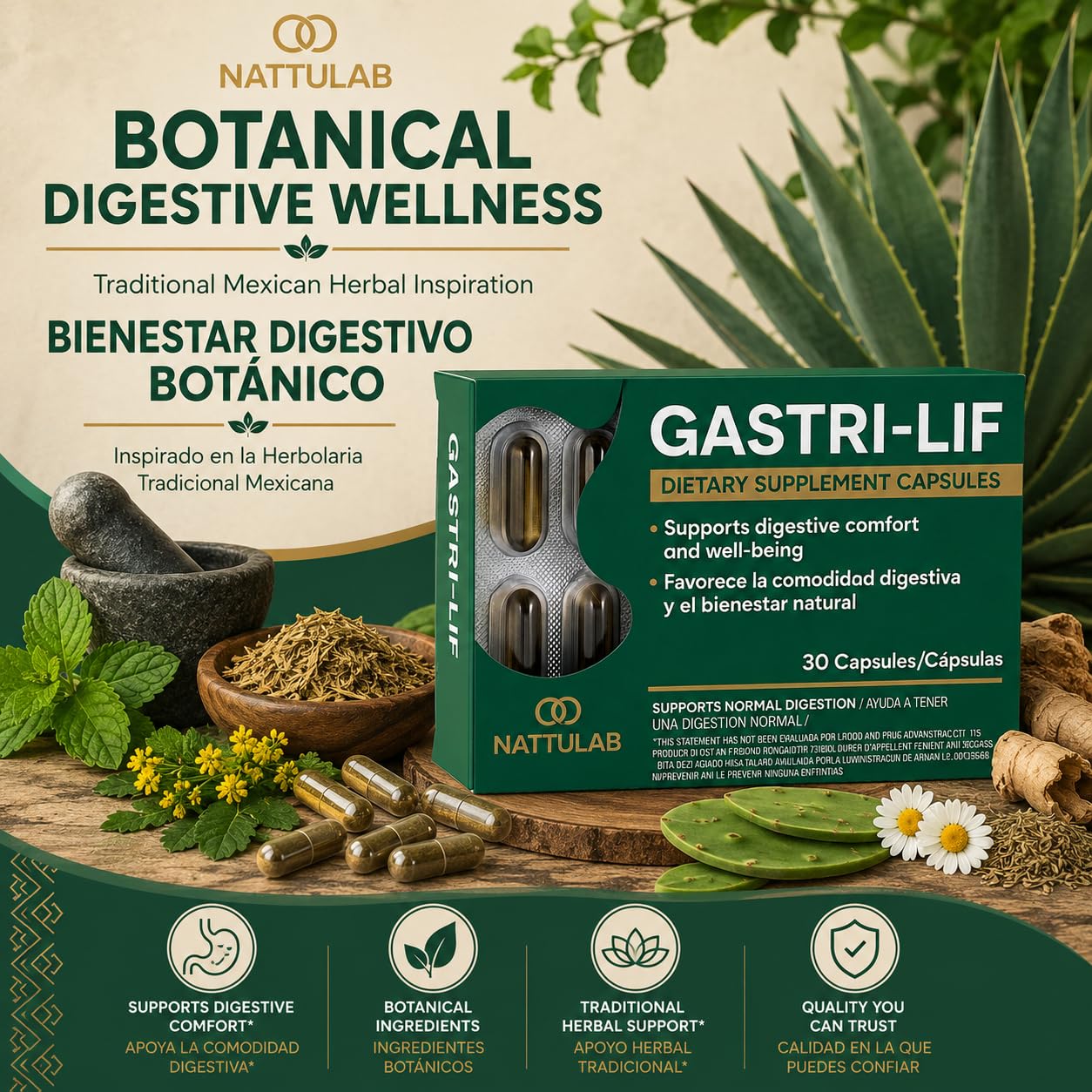 NATTULAB GASTRI-LIF Capsule 1 Count