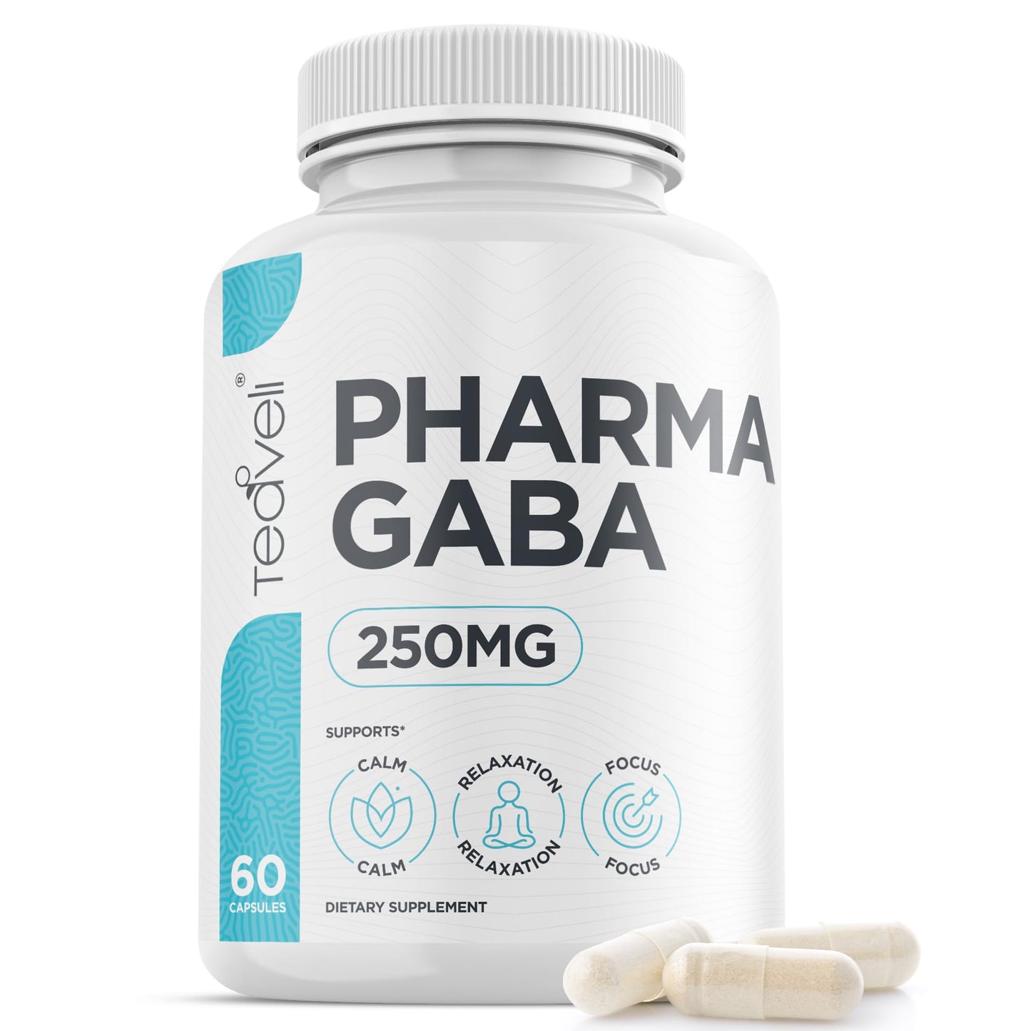 Teaveli Pharma GABA 250 mg Capsule, 60 Count