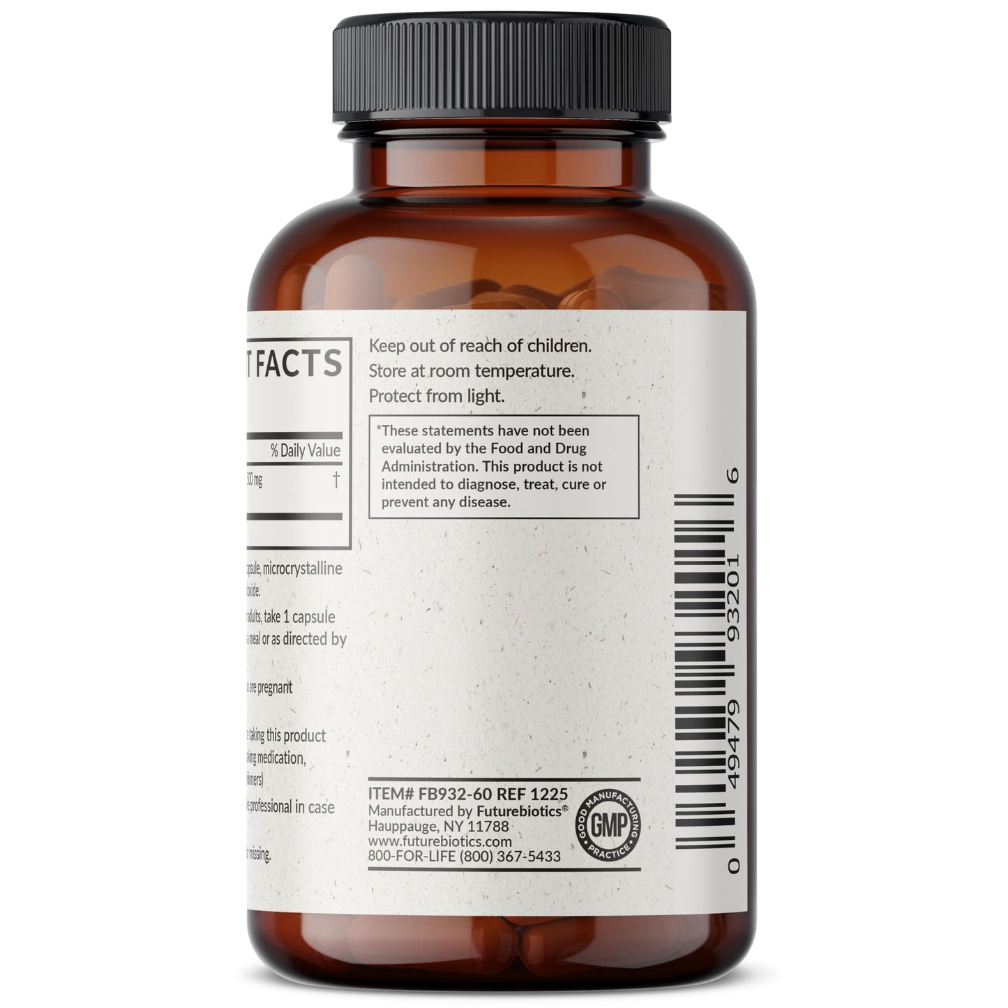 Futurebiotics Lion's Mane Mushroom 500 mg Vegan Friendly Formula, 60 Capsules
