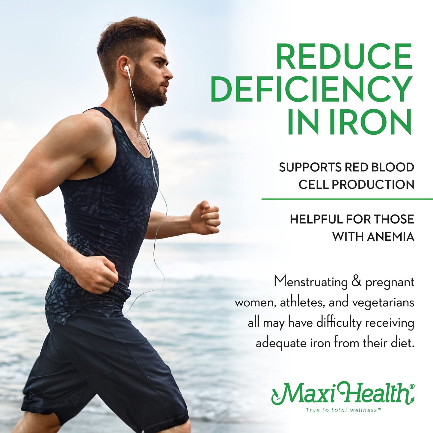 Maxi Health Gentle Iron 25 mg Iron Supplement for Women & Men Tablets, 1 Count